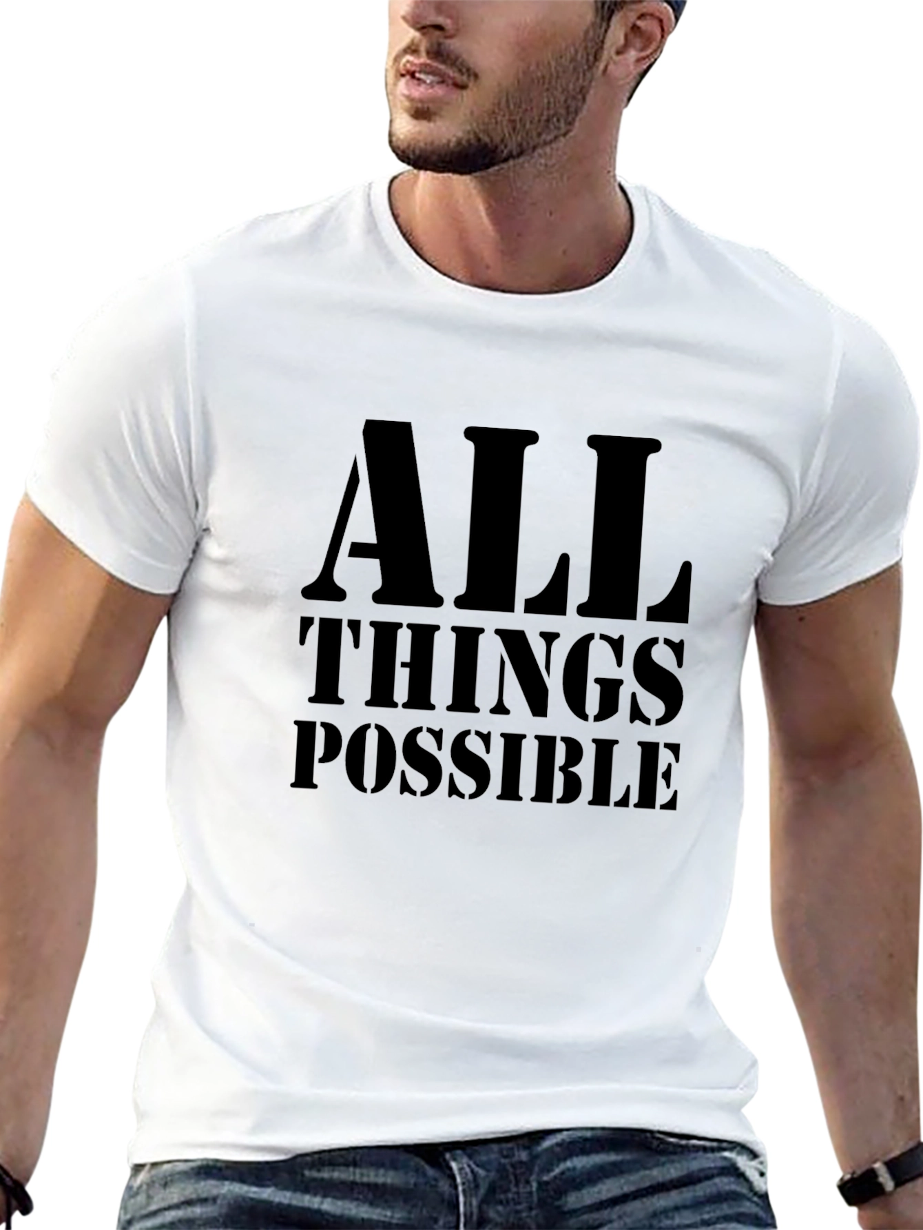 All Things Possible Black T-Shirt Christian Faith Tee