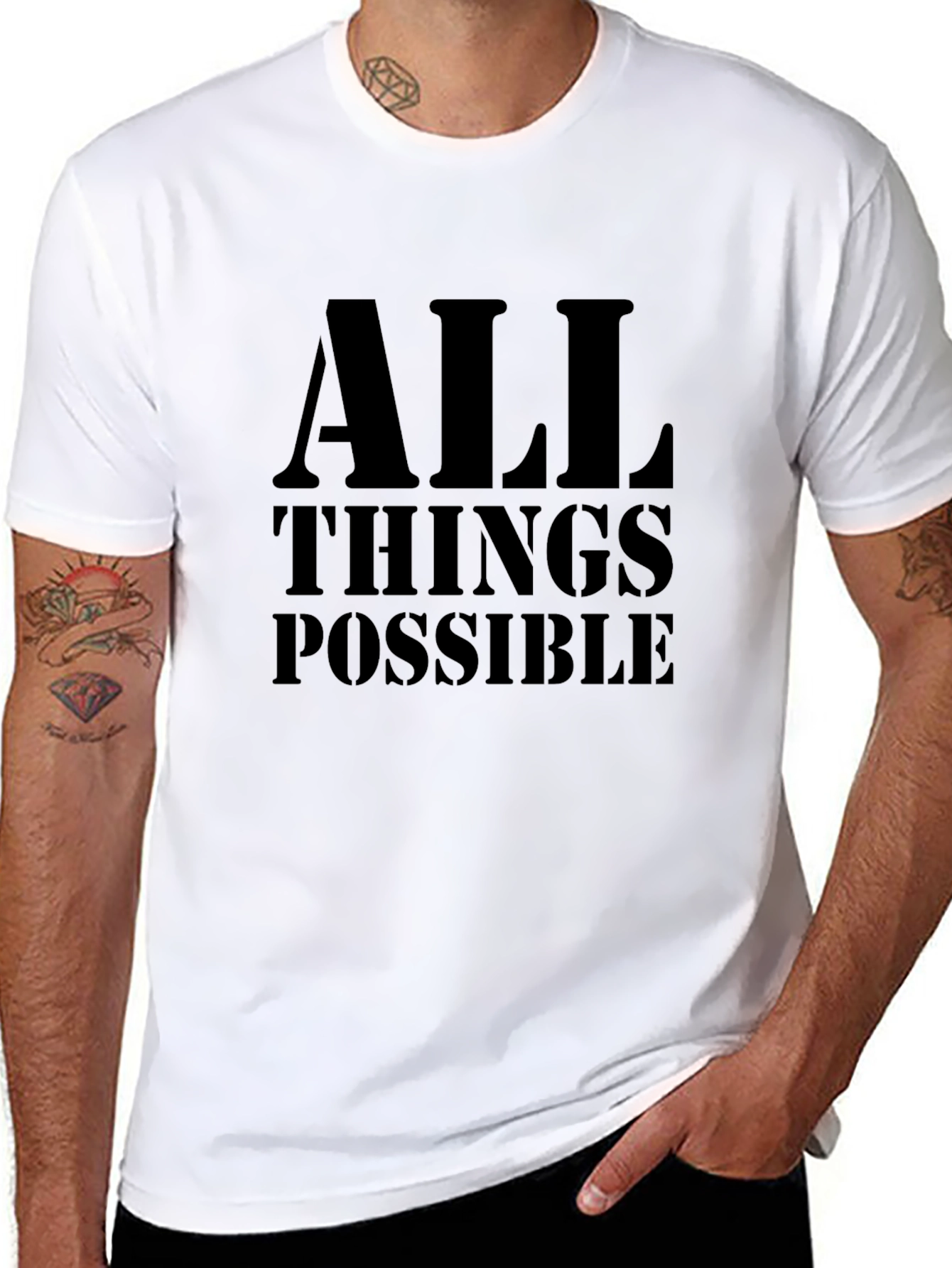 All Things Possible Black T-Shirt Christian Faith Tee