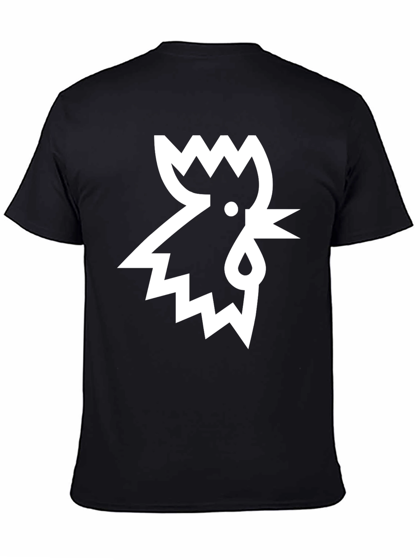 Geometric Rooster Graphic Tee - Stylish Mens Black T-Shirt