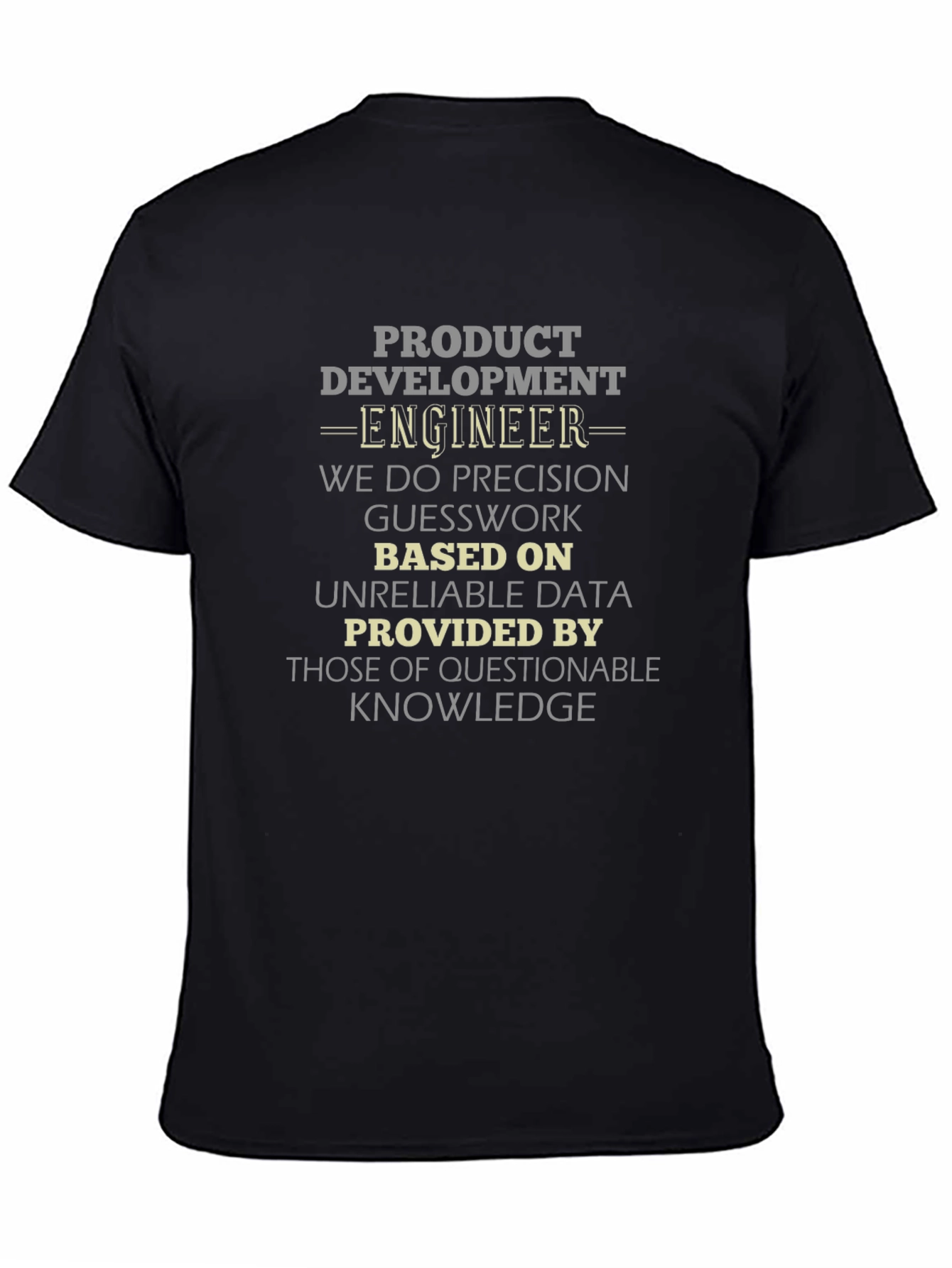 Product Development Engineer Black Graphic T-Shirt
