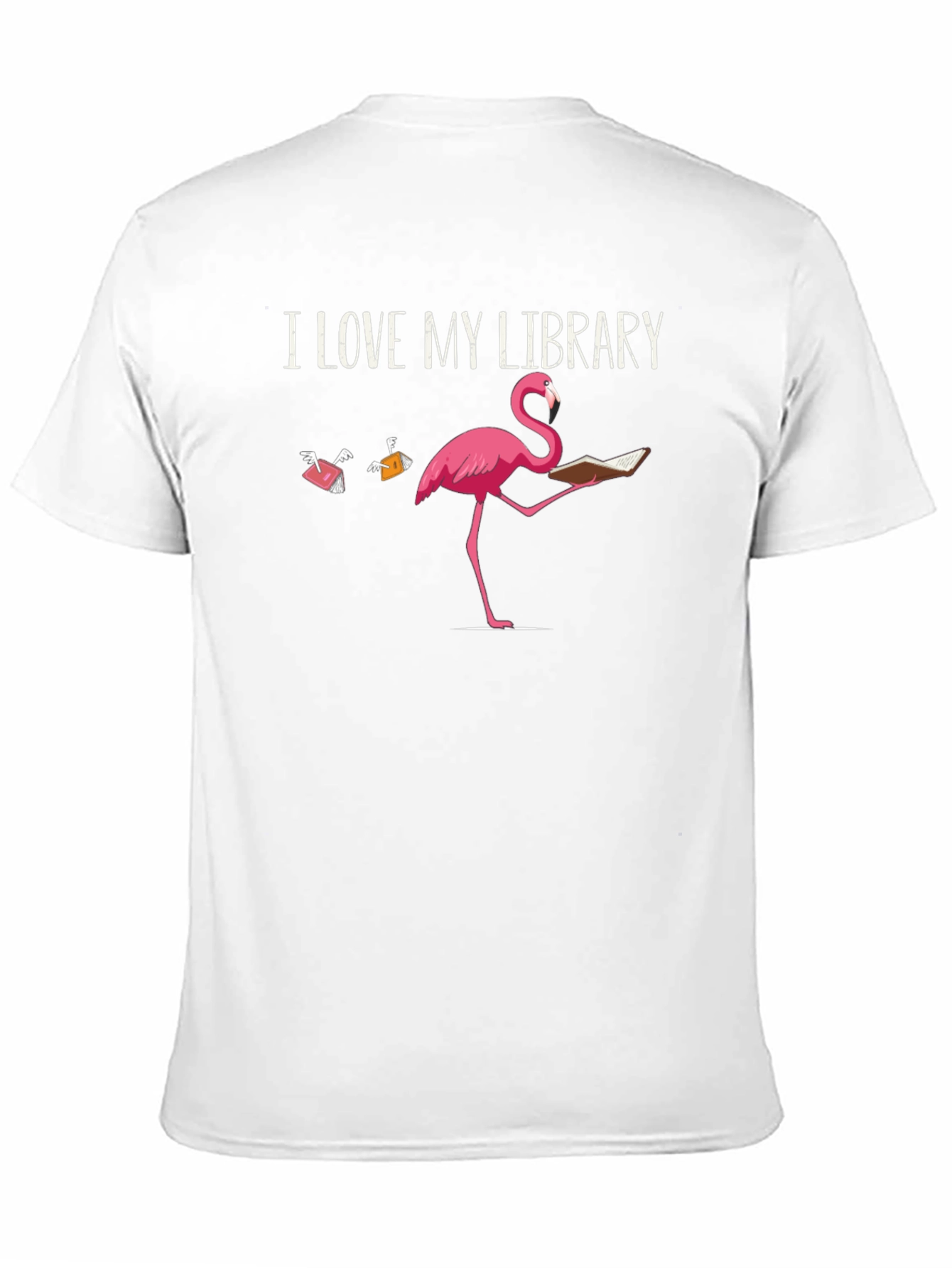 I Love My Library Flamingo T-Shirt