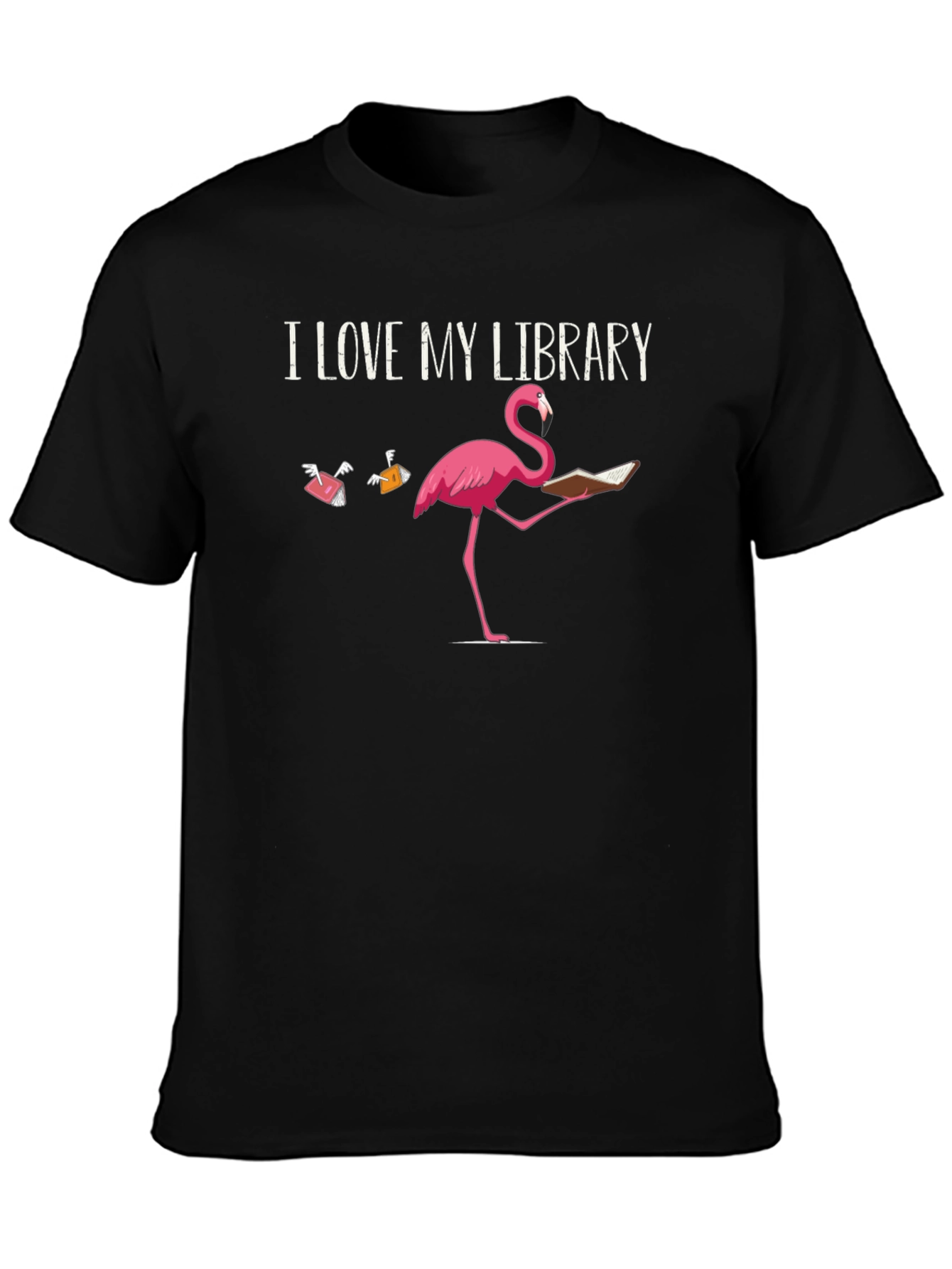 I Love My Library Flamingo T-Shirt