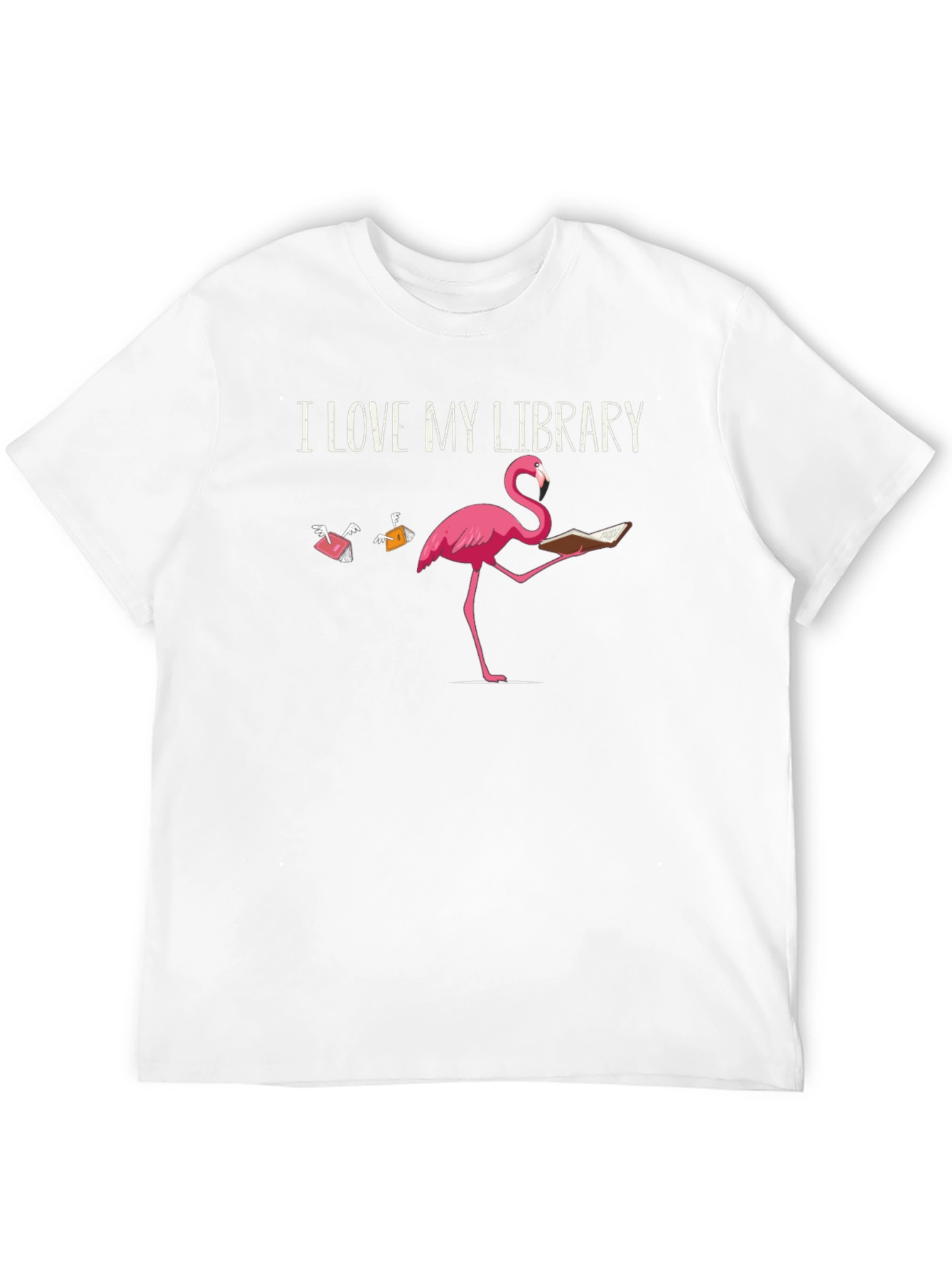 I Love My Library Flamingo T-Shirt