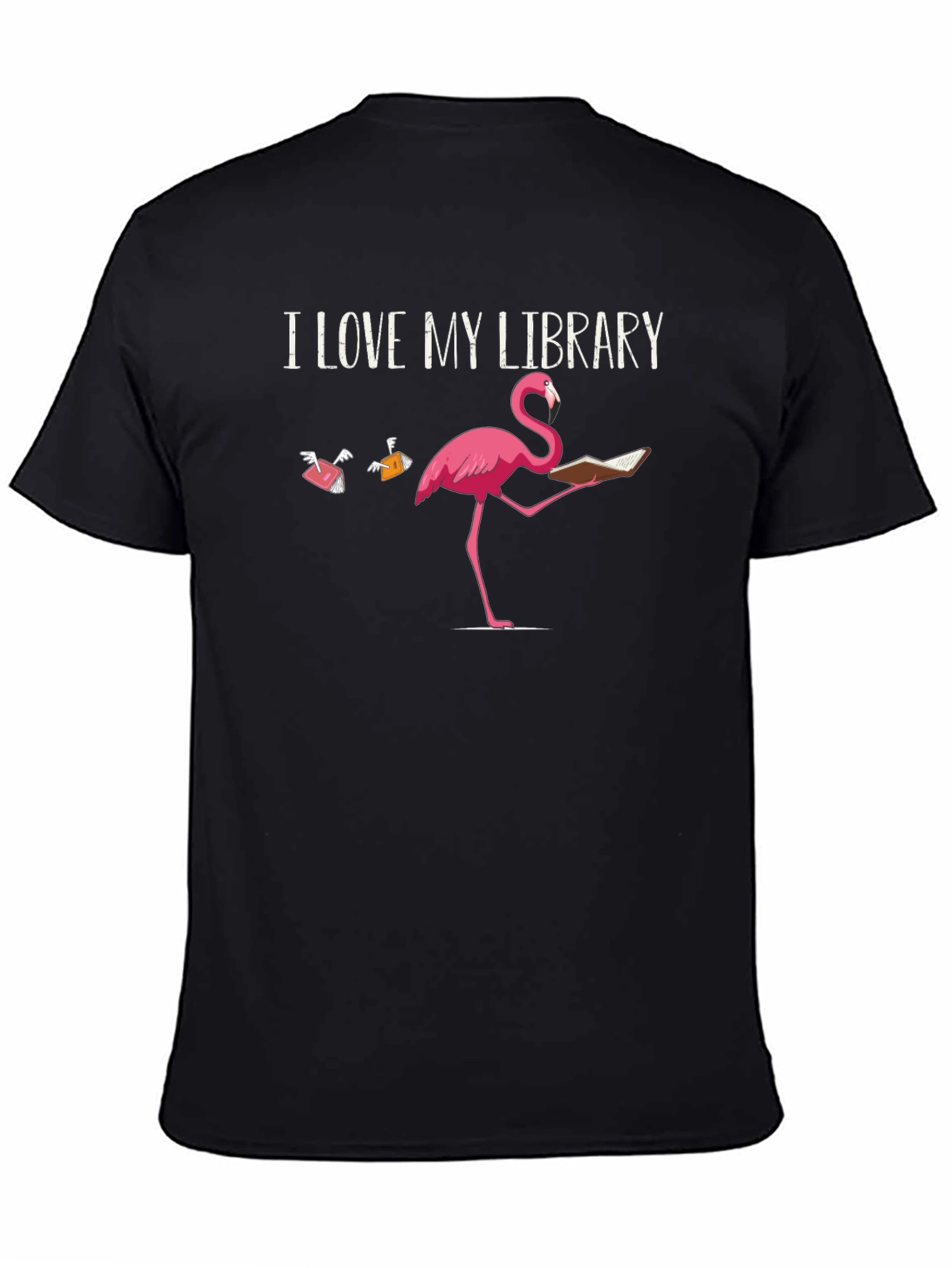 I Love My Library Flamingo T-Shirt