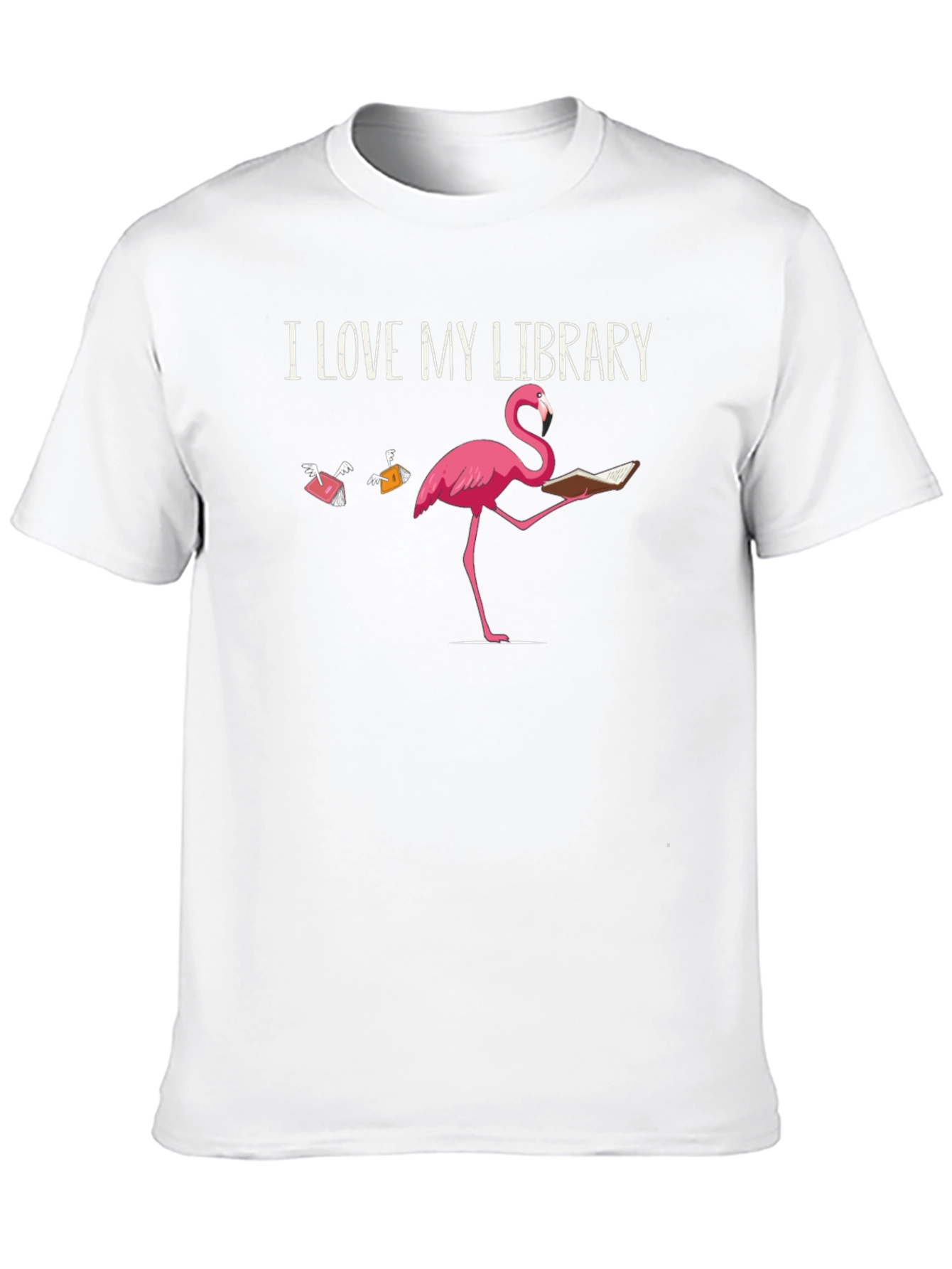 I Love My Library Flamingo T-Shirt