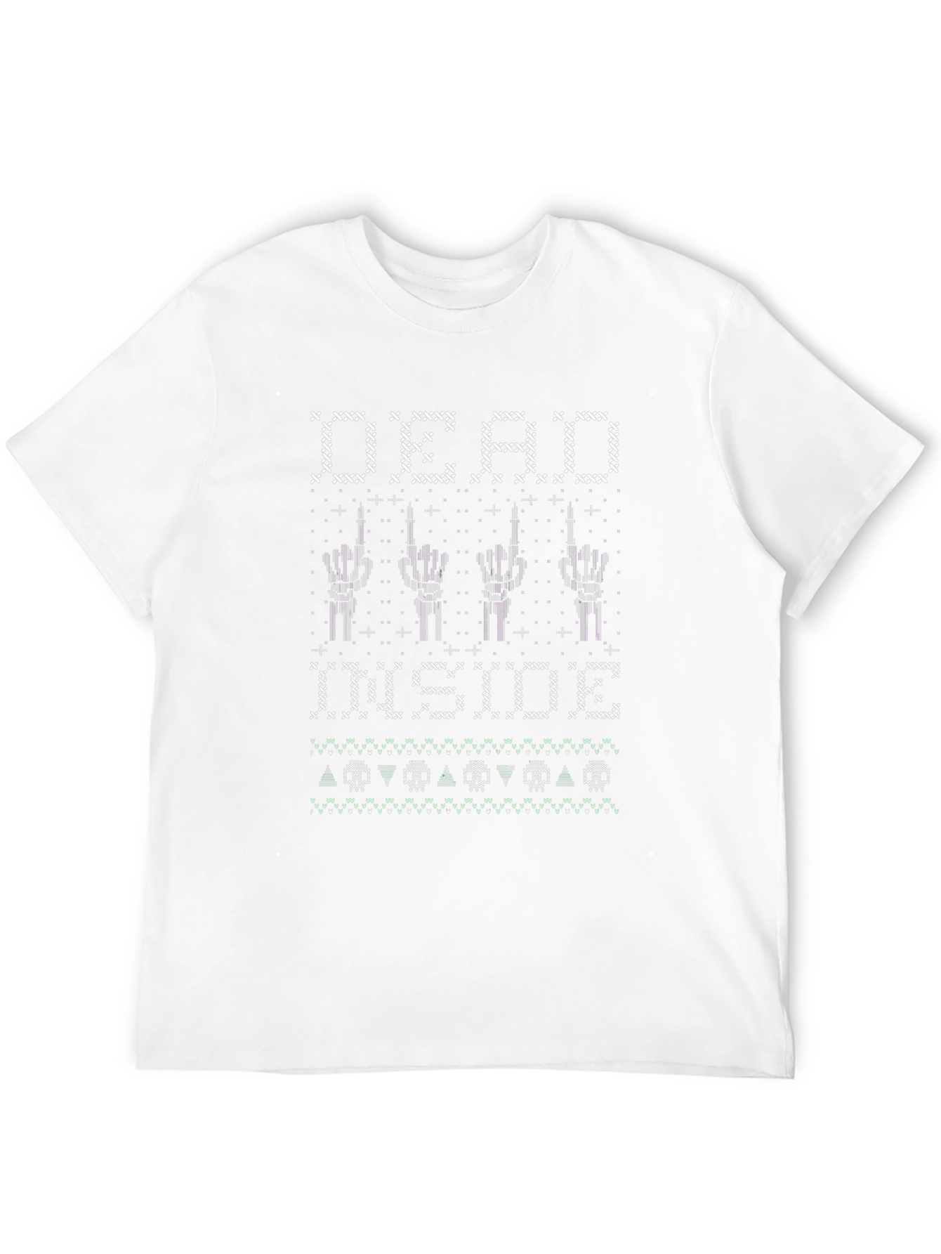Dead Inside Knit Pattern T-Shirt - Mens Black Tee
