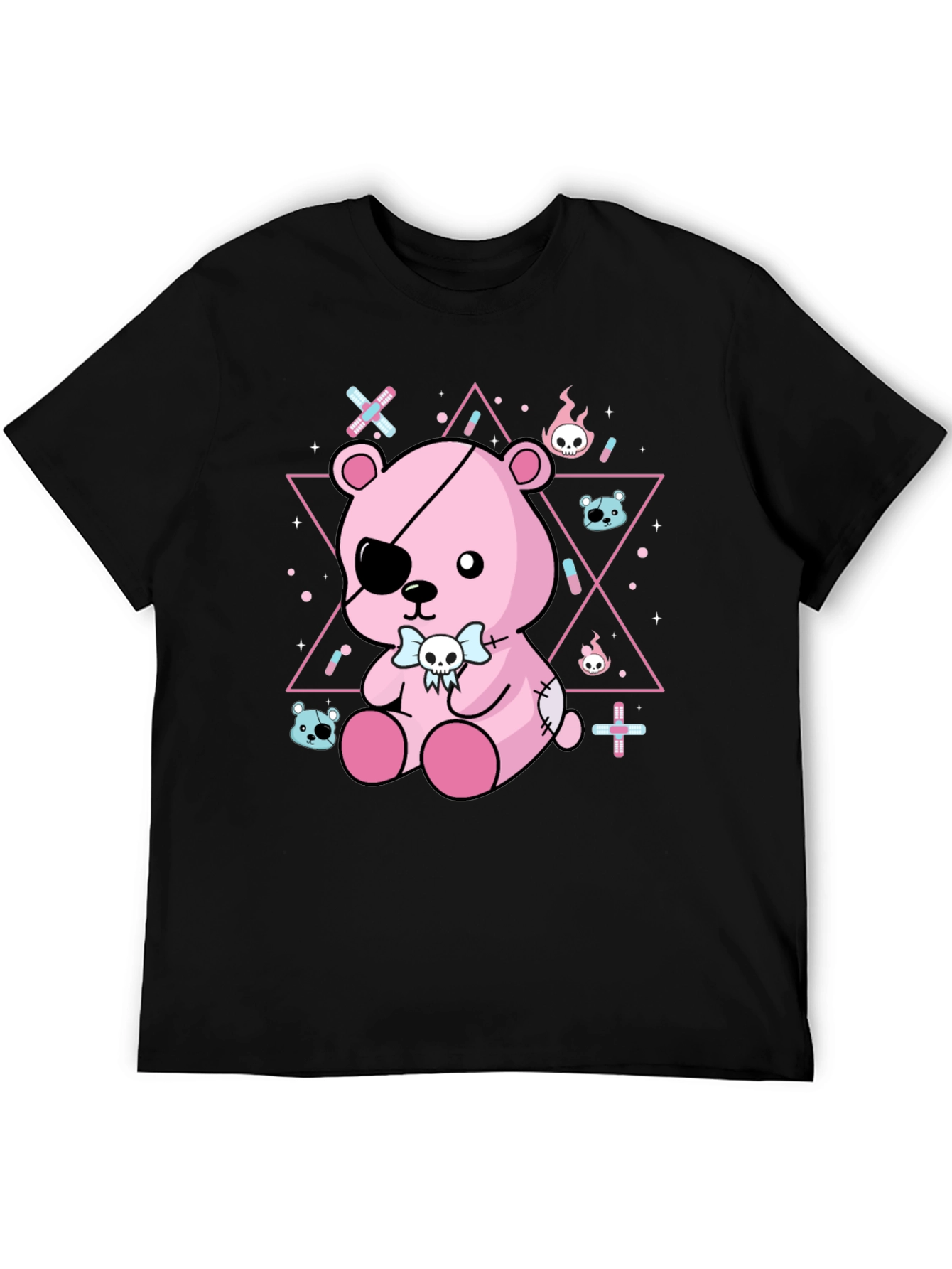Gothic Patchwork Teddy Bear T-Shirt