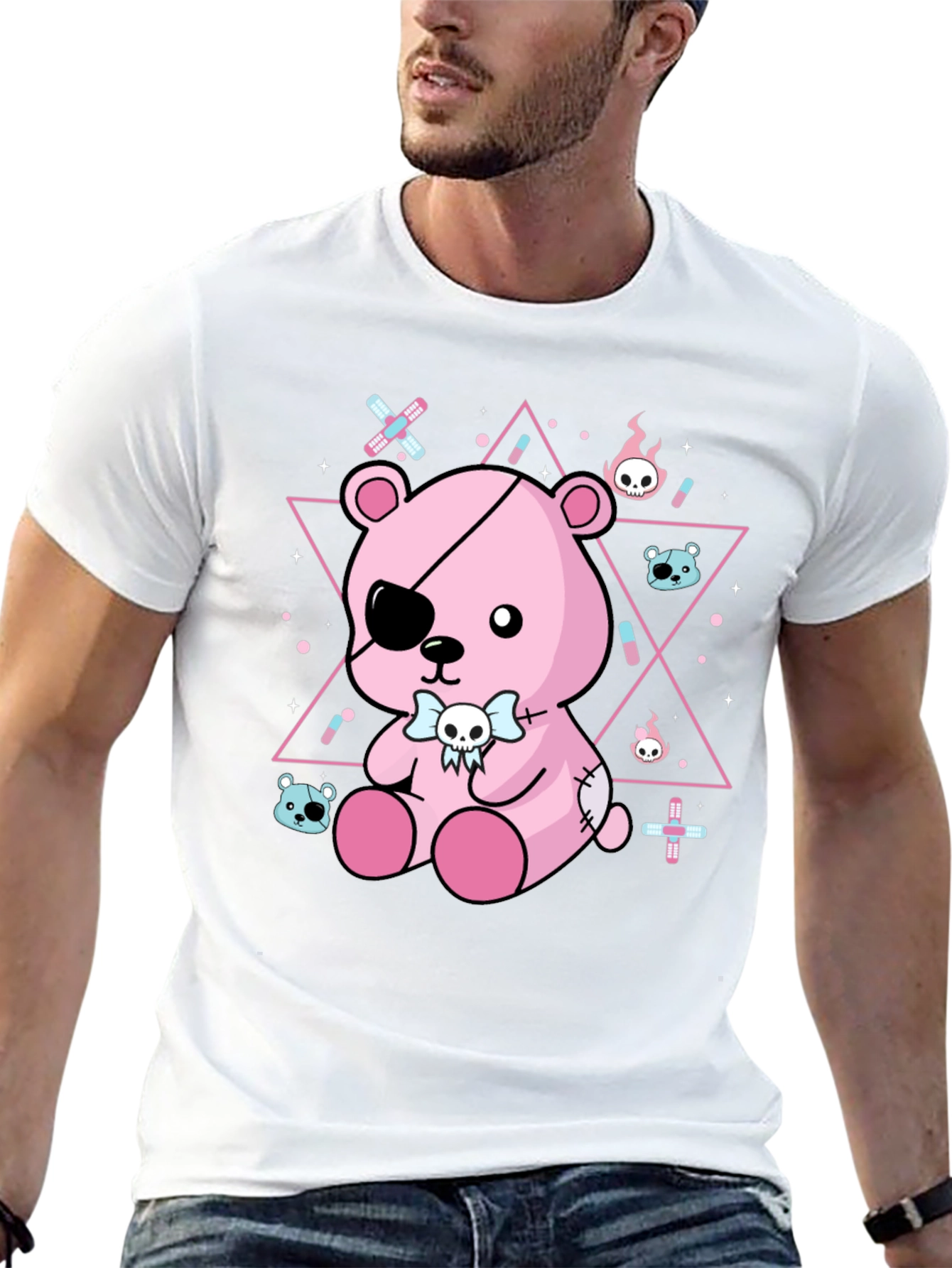 Gothic Patchwork Teddy Bear T-Shirt