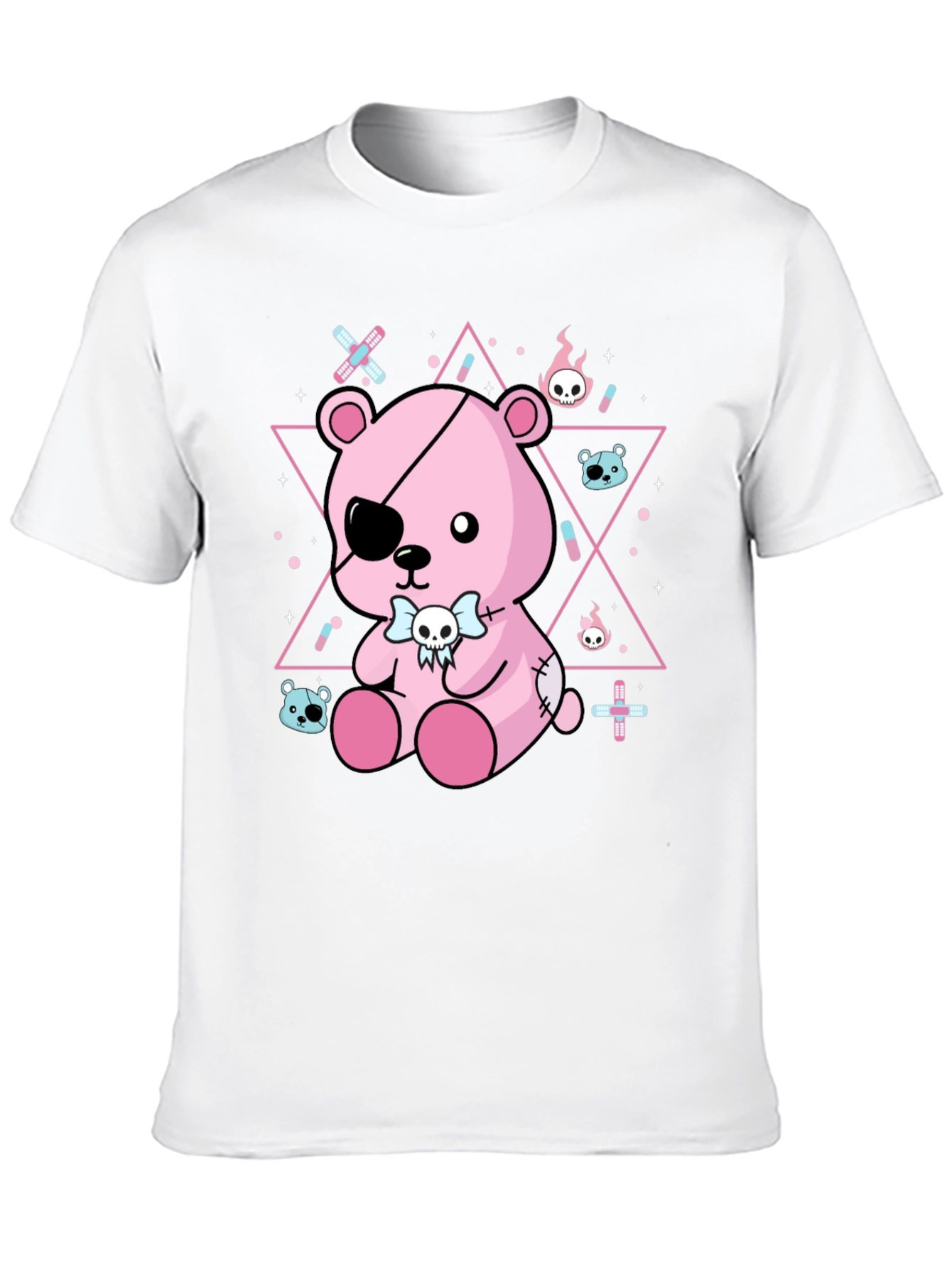 Gothic Patchwork Teddy Bear T-Shirt