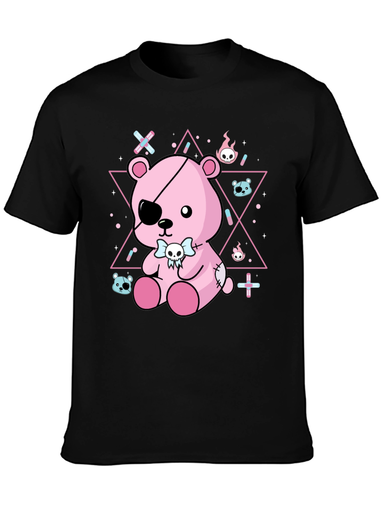 Gothic Patchwork Teddy Bear T-Shirt