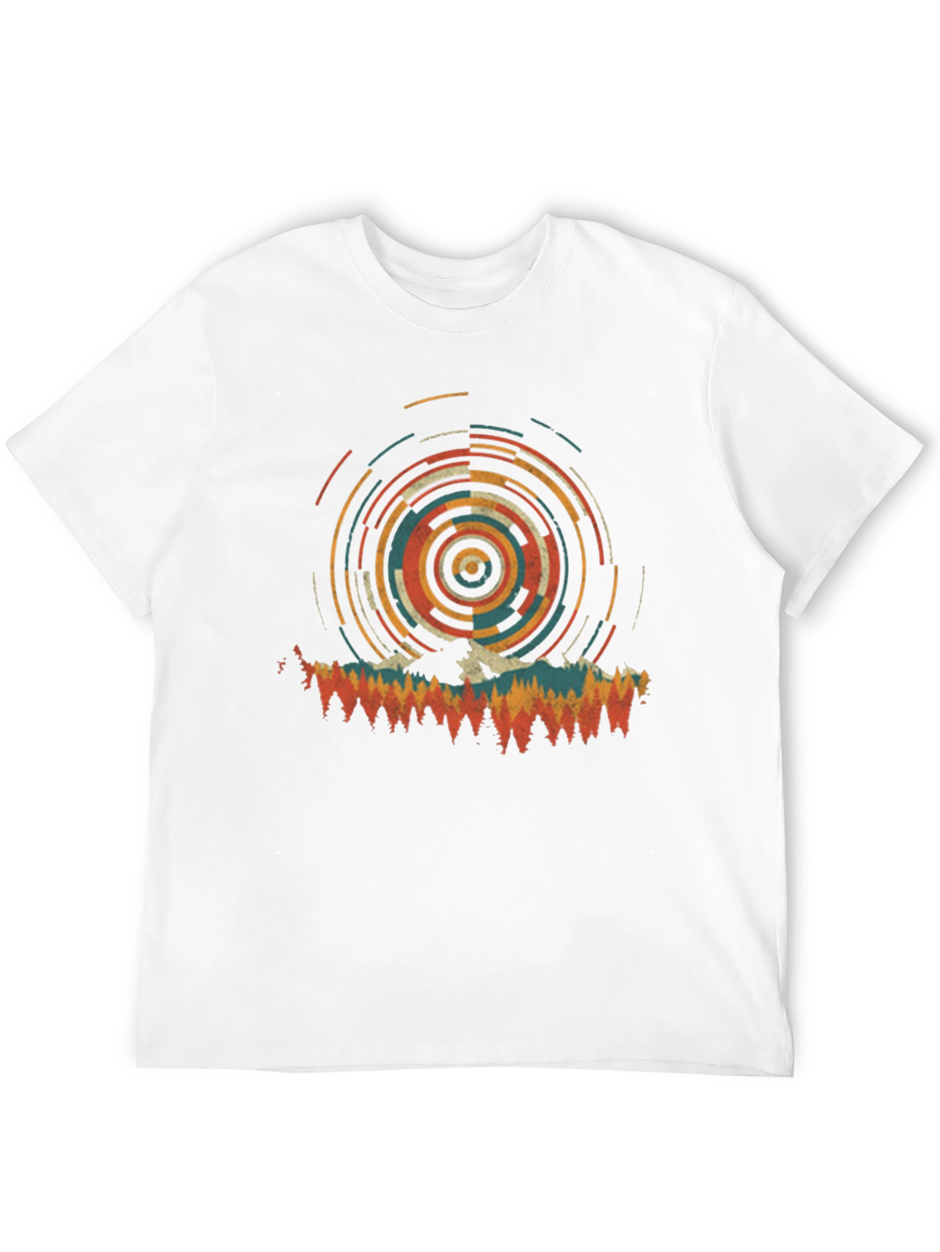 Retro Mountain Circle Graphic Tee - Black