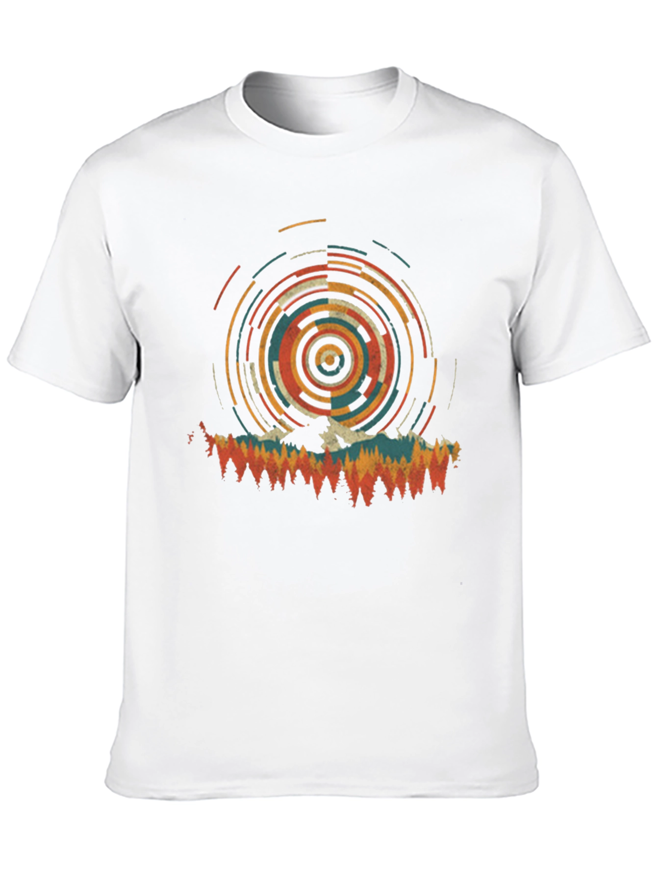 Retro Mountain Circle Graphic Tee - Black