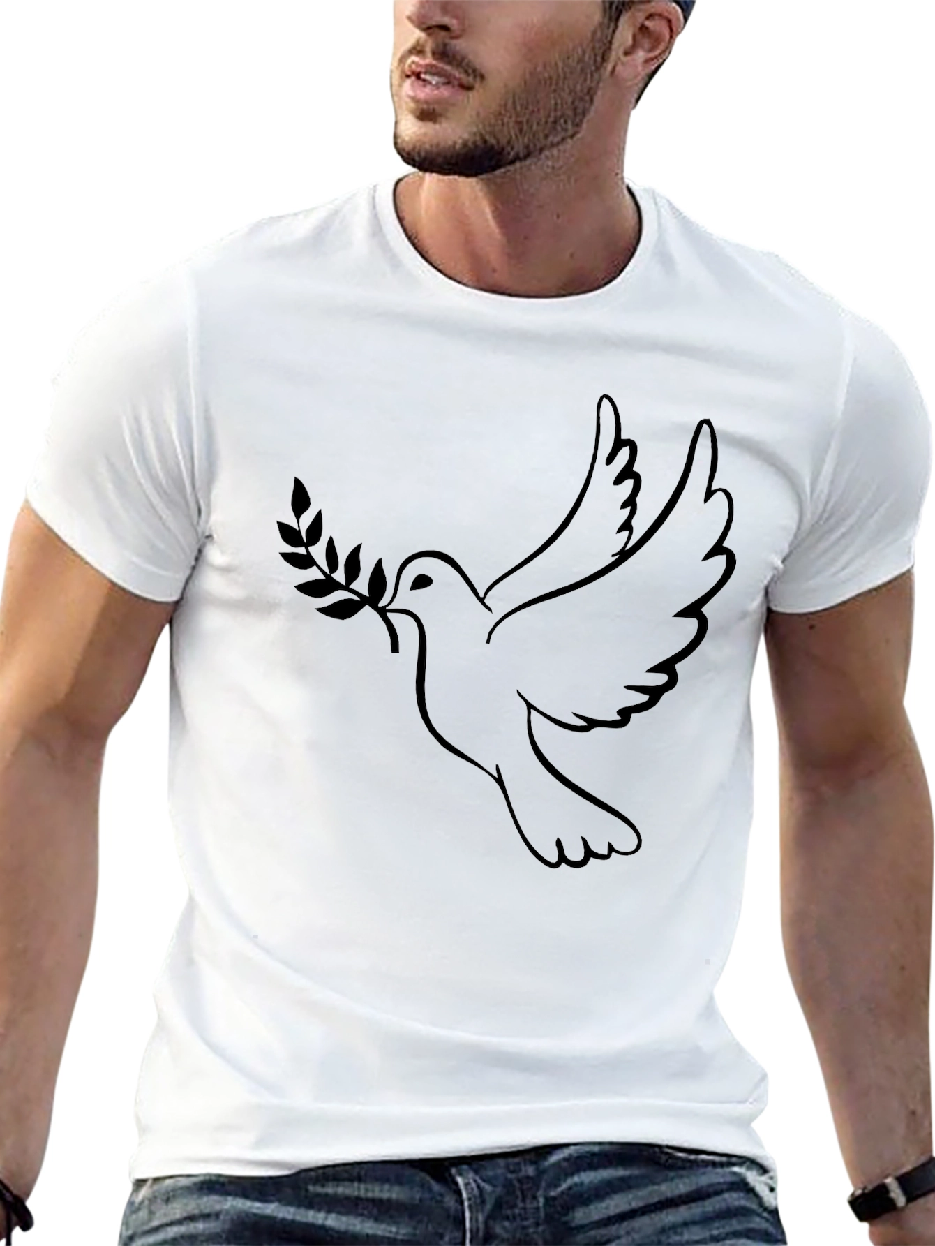 Dove Peace Olive Branch Black Graphic Tee