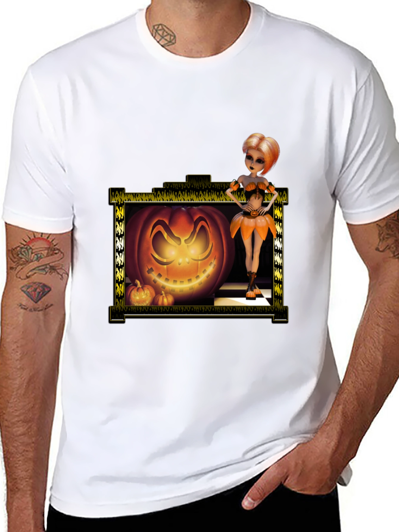 Halloween Pumpkin Girl Graphic Tee