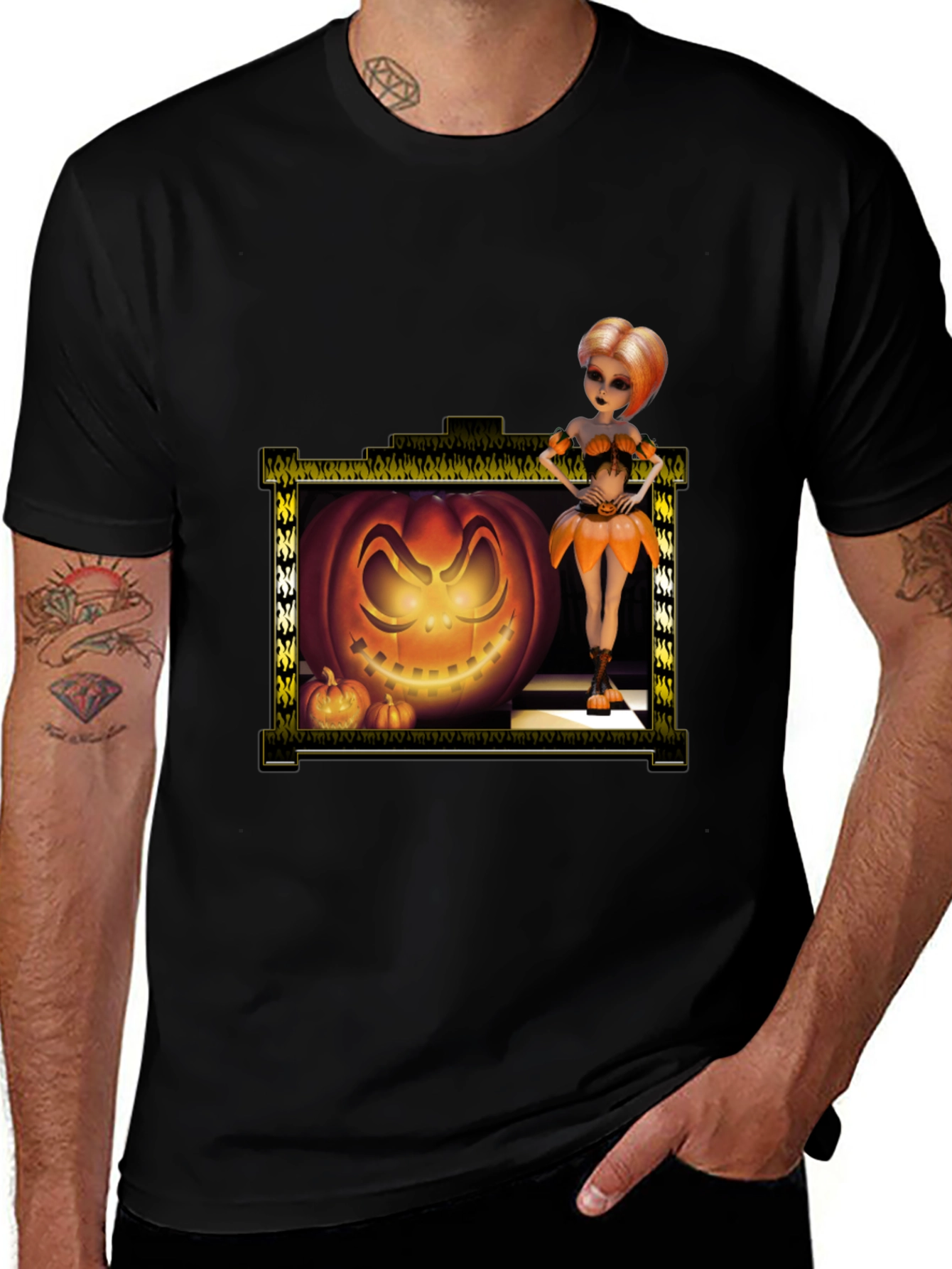 Halloween Pumpkin Girl Graphic Tee