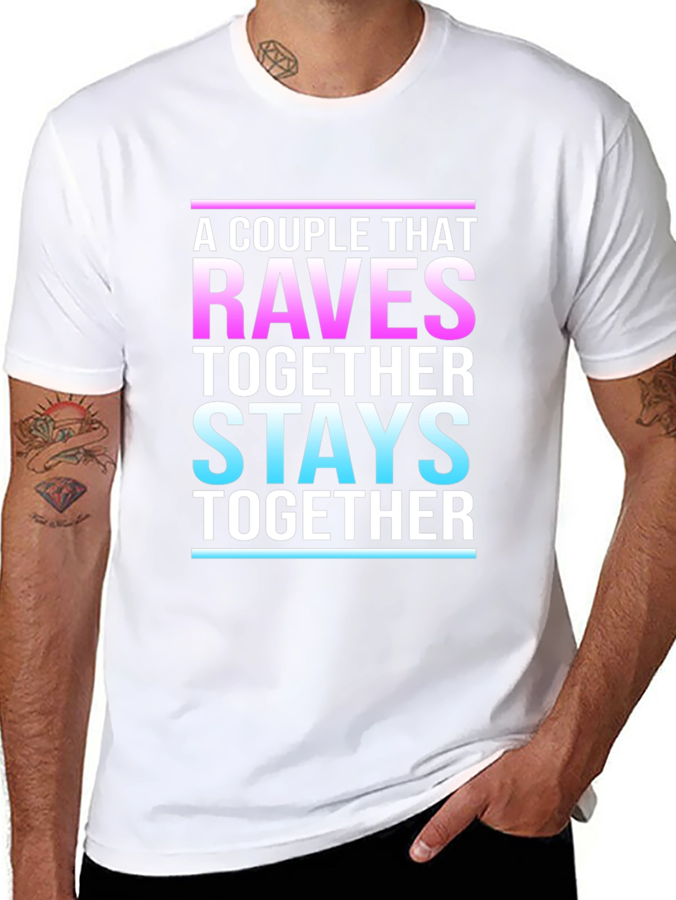 A Couple That Raves Together Stays Together Black T-Shirt