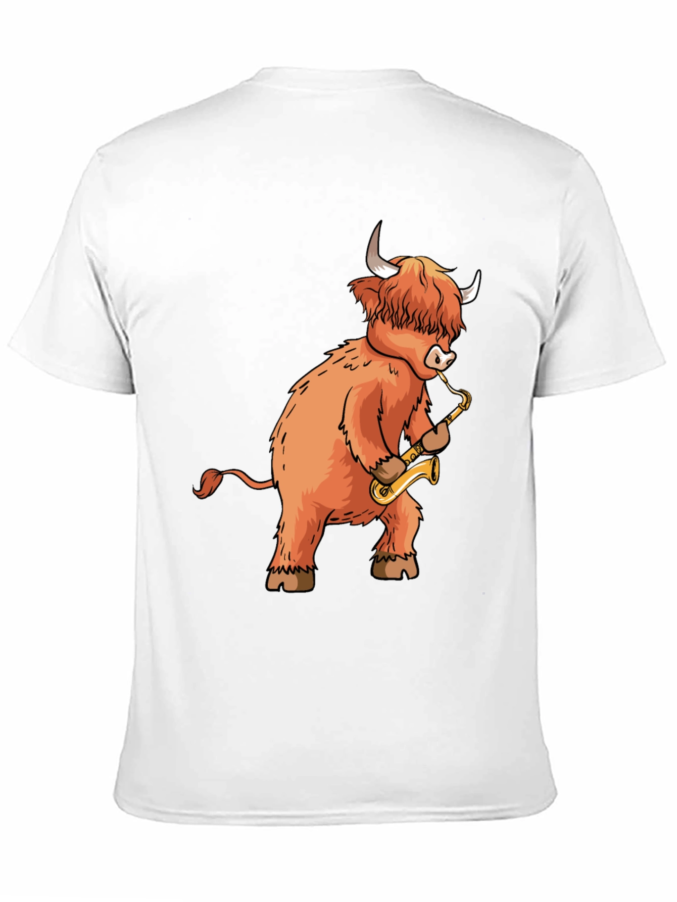 Highland Cow Saxophone T-Shirt - Funny Music Tee