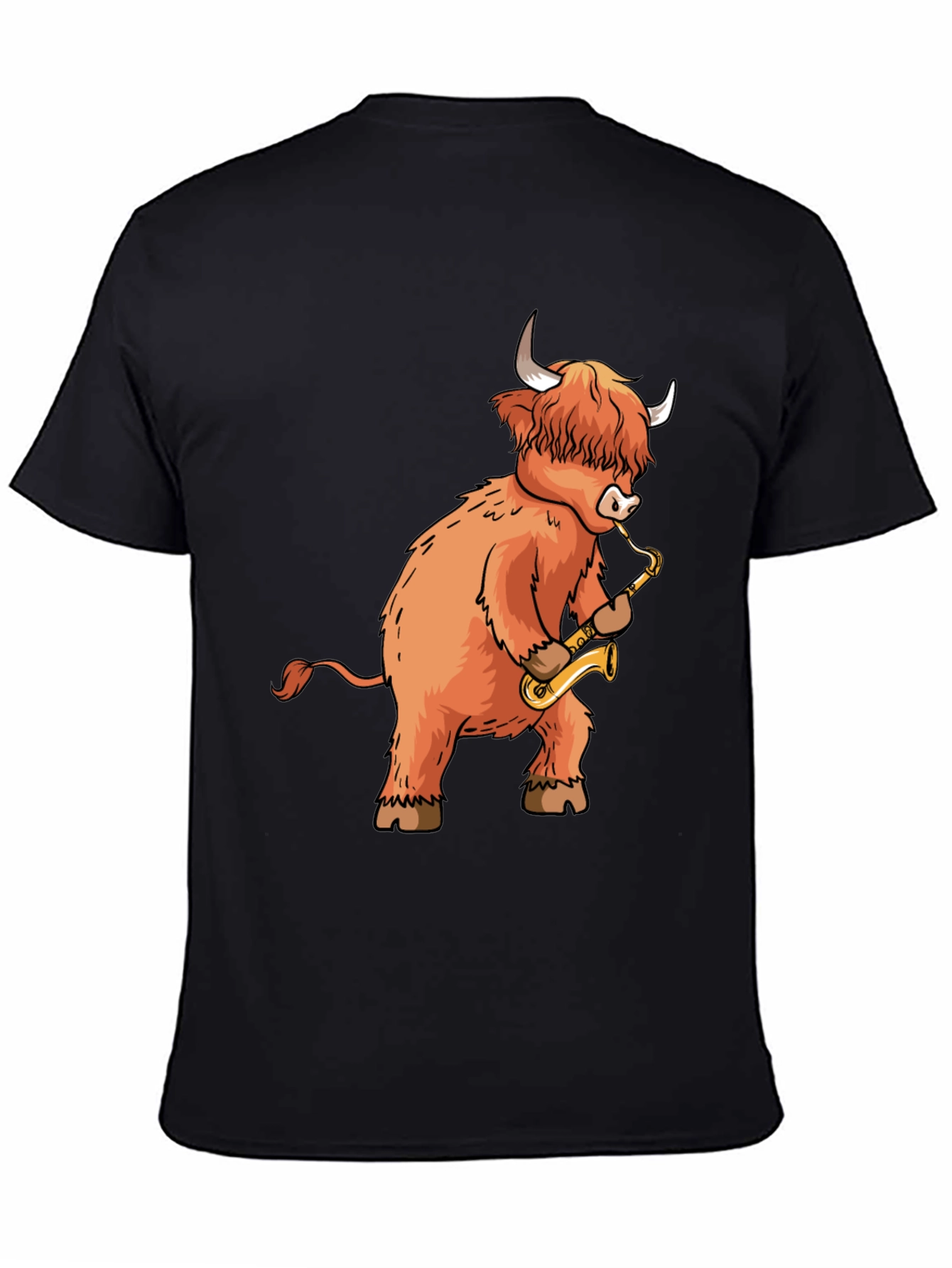 Highland Cow Saxophone T-Shirt - Funny Music Tee