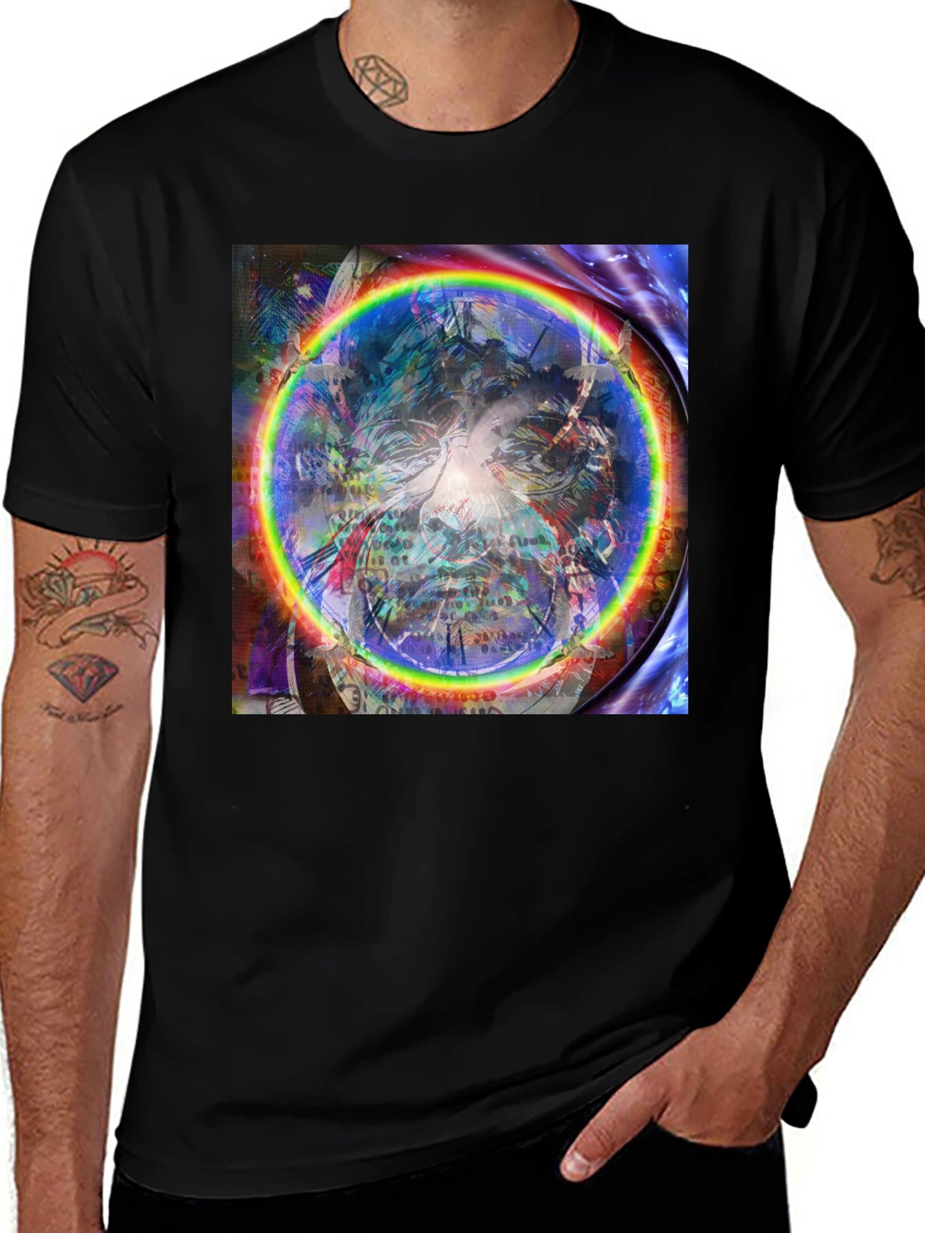 Psychedelic Rainbow Circle Graphic Tee
