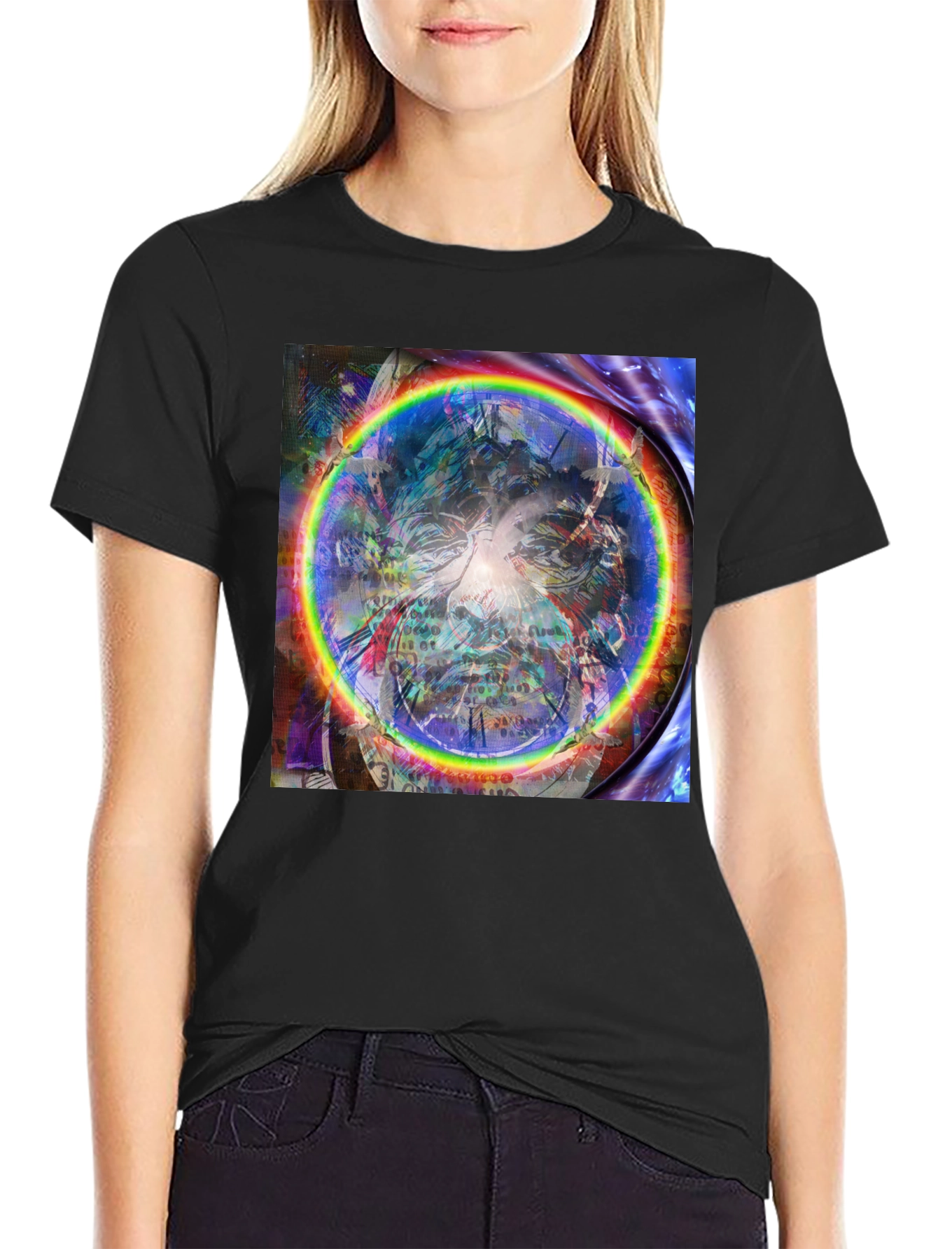 Psychedelic Rainbow Circle Graphic Tee
