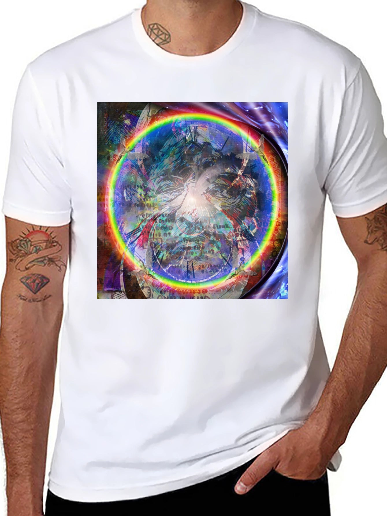 Psychedelic Rainbow Circle Graphic Tee