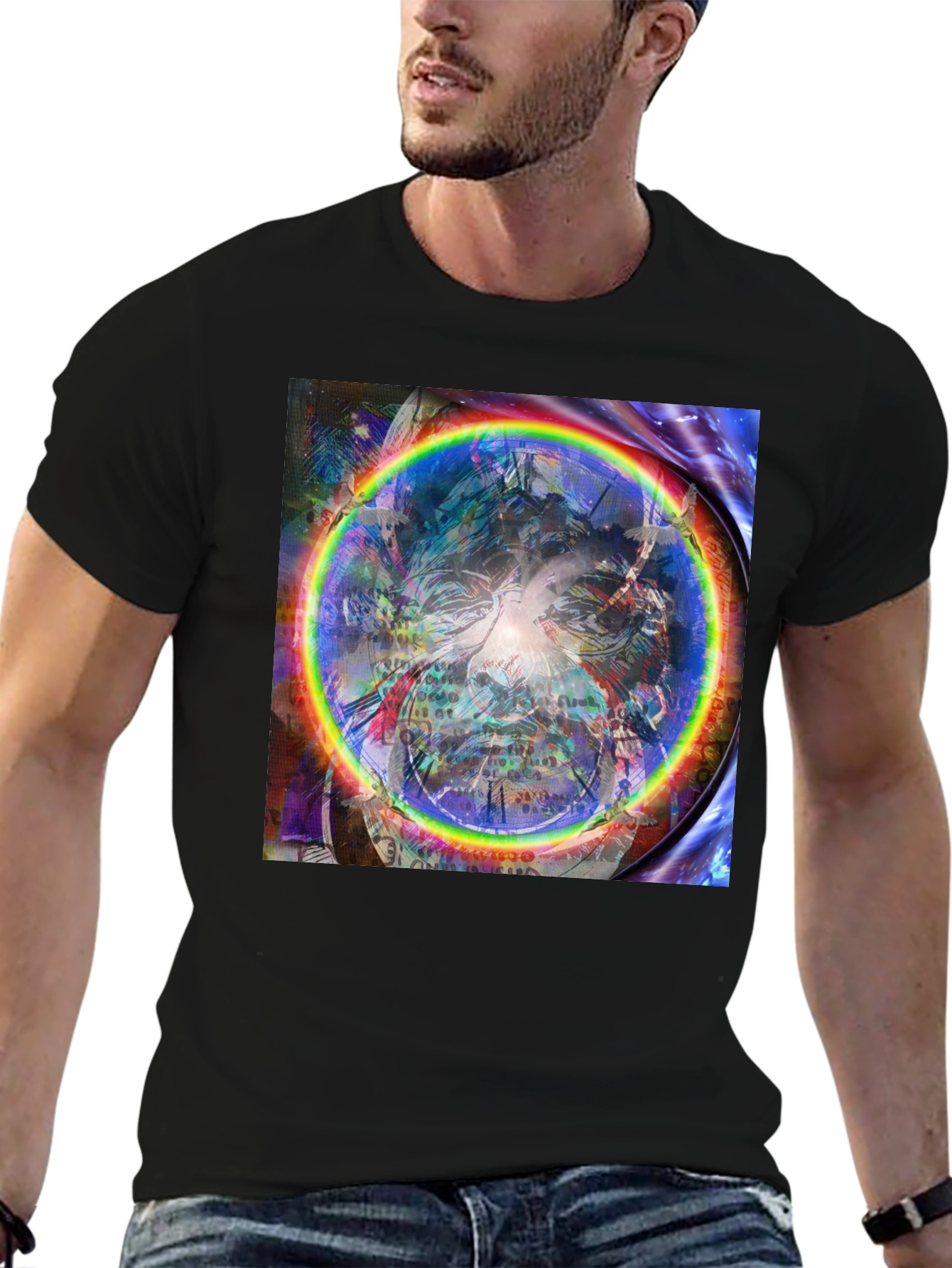 Psychedelic Rainbow Circle Graphic Tee