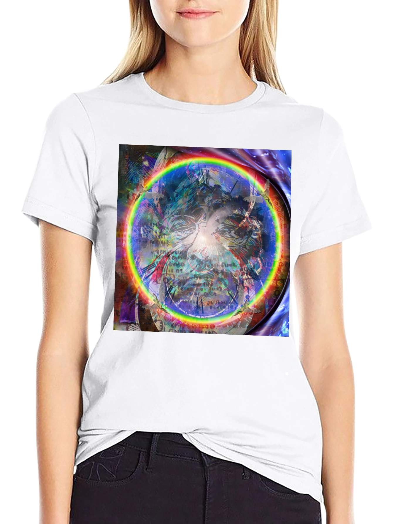 Psychedelic Rainbow Circle Graphic Tee