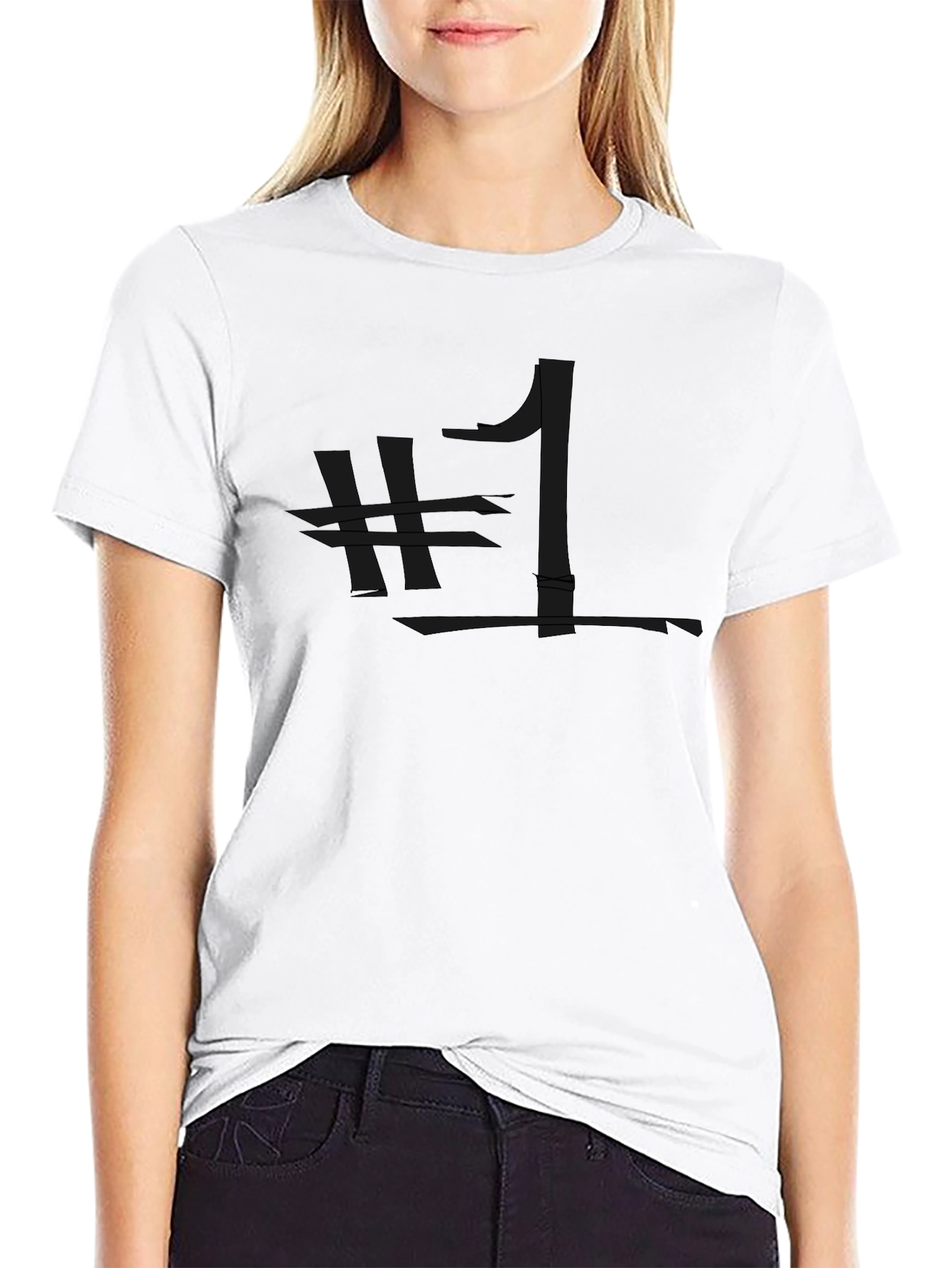 Edgy Number One Black Graphic Tee