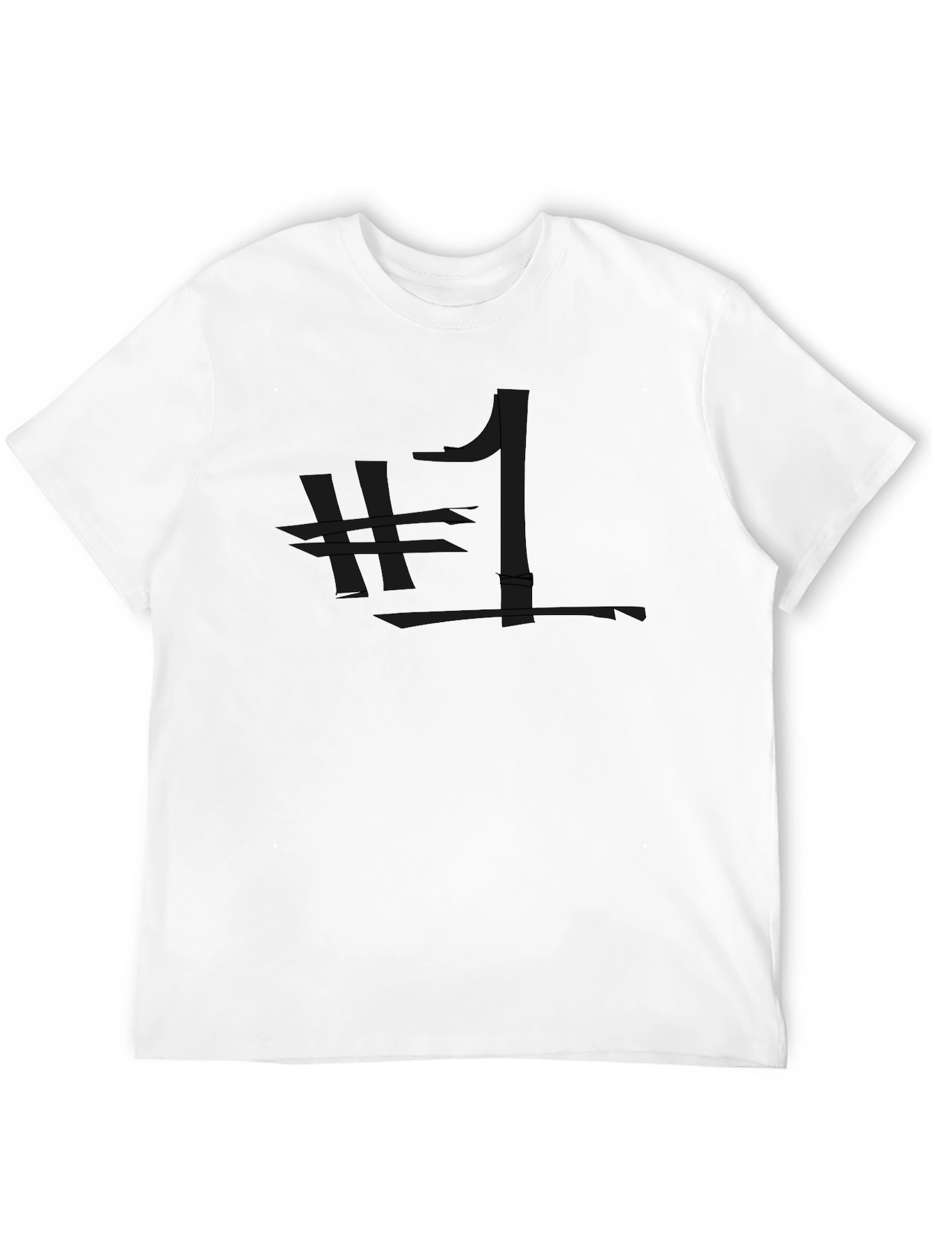 Edgy Number One Black Graphic Tee