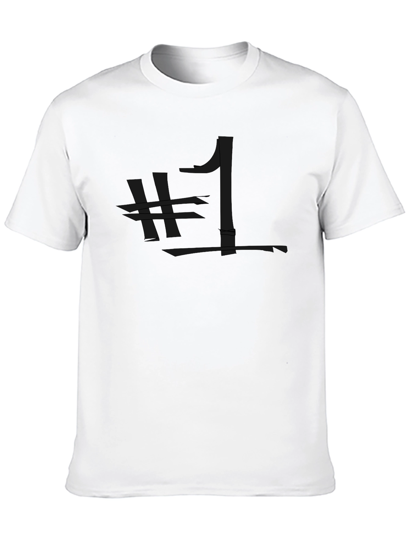 Edgy Number One Black Graphic Tee