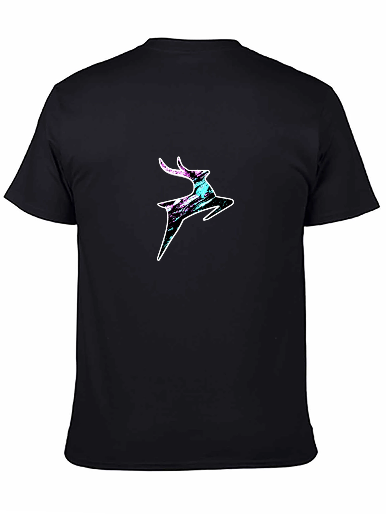 Modern Deer Graphic T-Shirt - Black