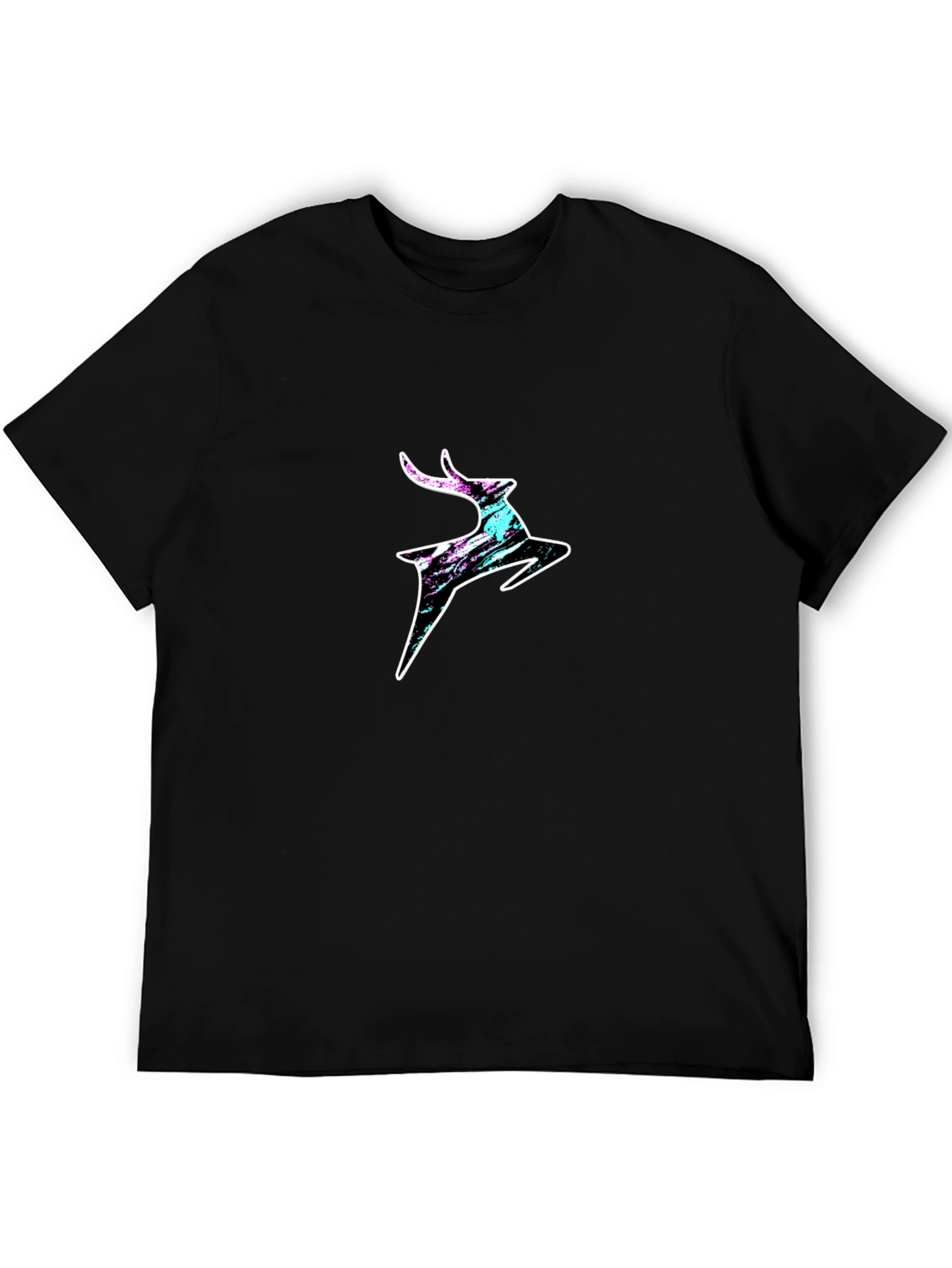 Modern Deer Graphic T-Shirt - Black