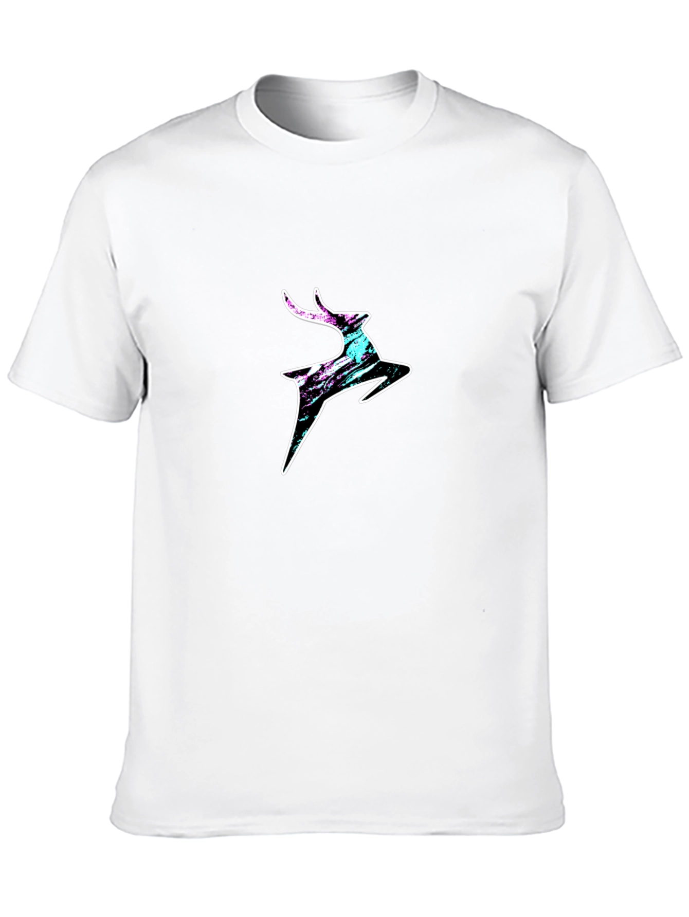 Modern Deer Graphic T-Shirt - Black