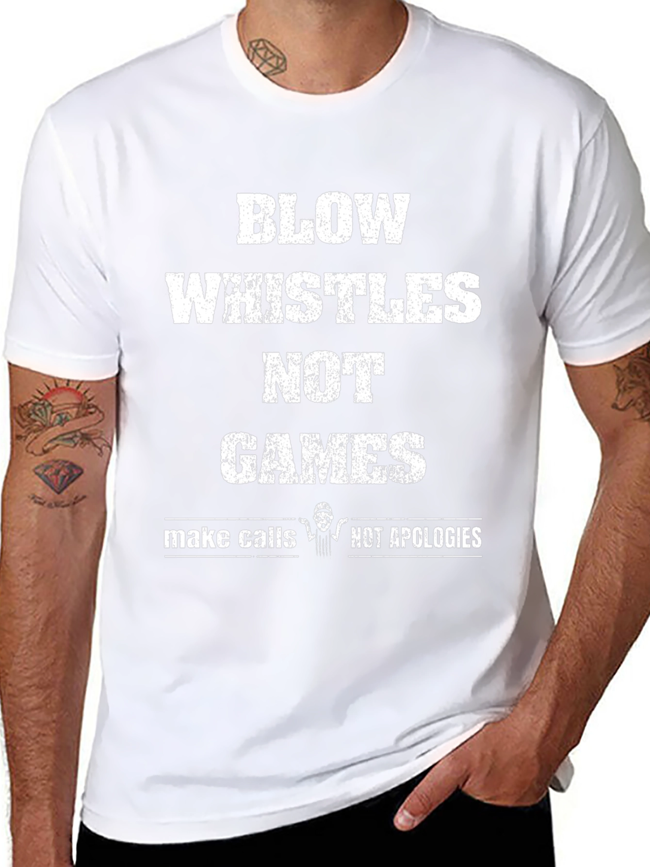 Blow Whistles Not Games Referee T-Shirt
