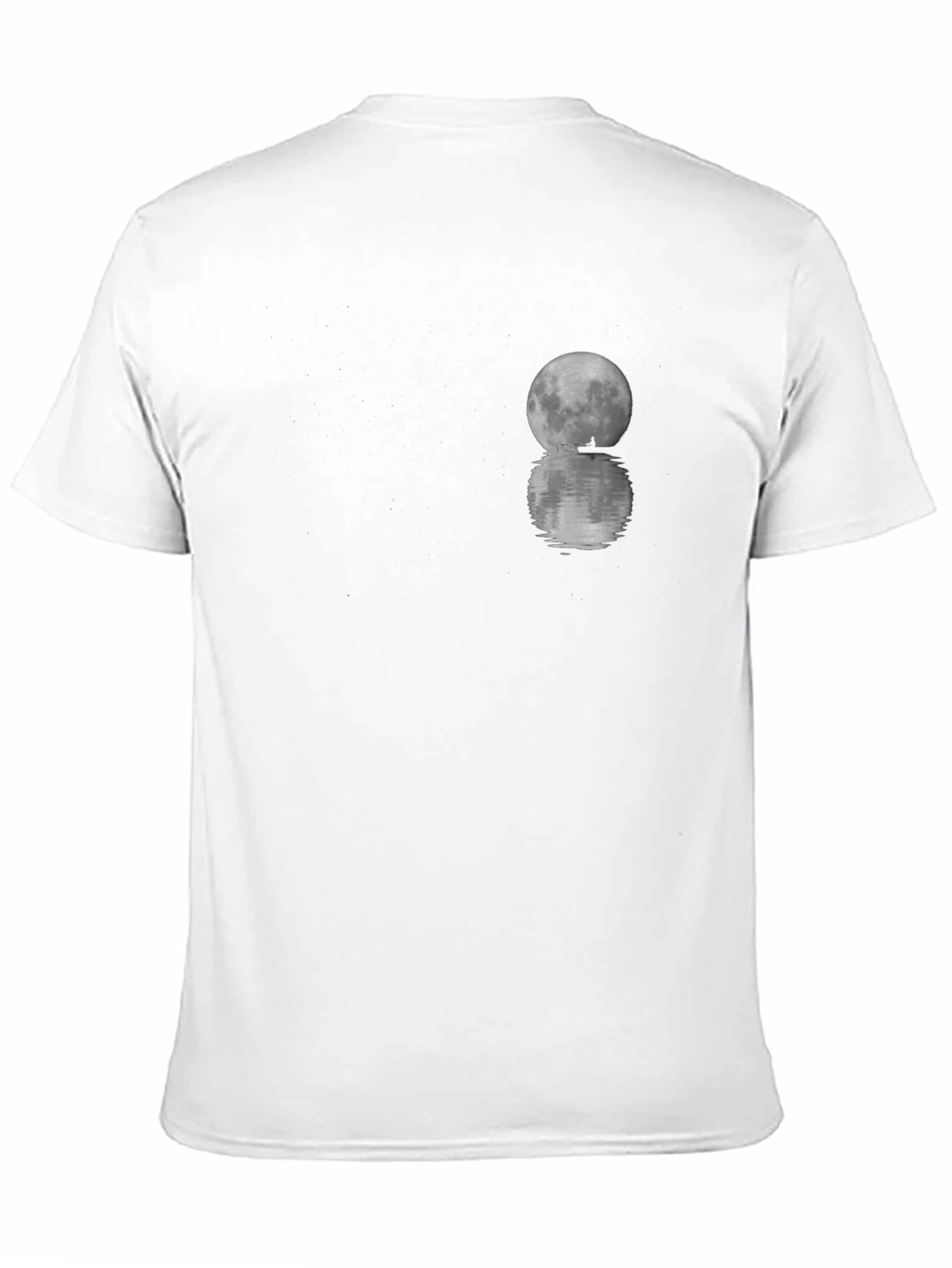 Moon Reflection Graphic Tee - Black Cotton T-Shirt
