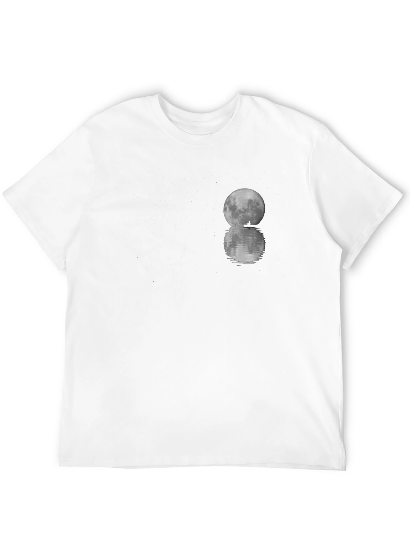 Moon Reflection Graphic Tee - Black Cotton T-Shirt