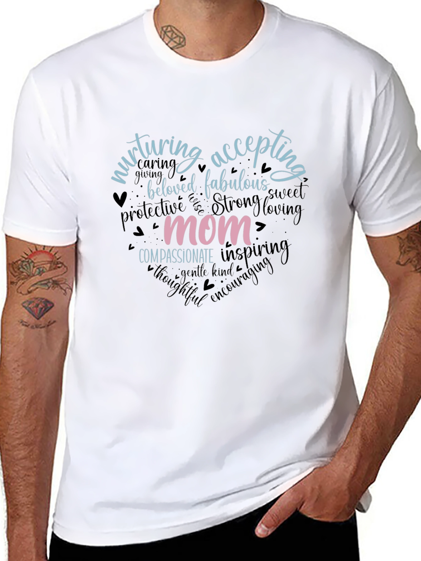 Nurturing Mom Graphic Tee - Heart Design