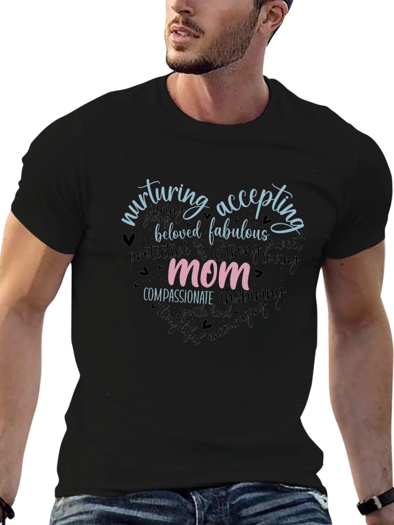 Nurturing Mom Graphic Tee - Heart Design