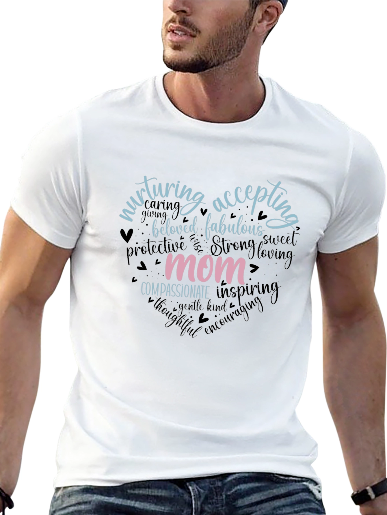 Nurturing Mom Graphic Tee - Heart Design