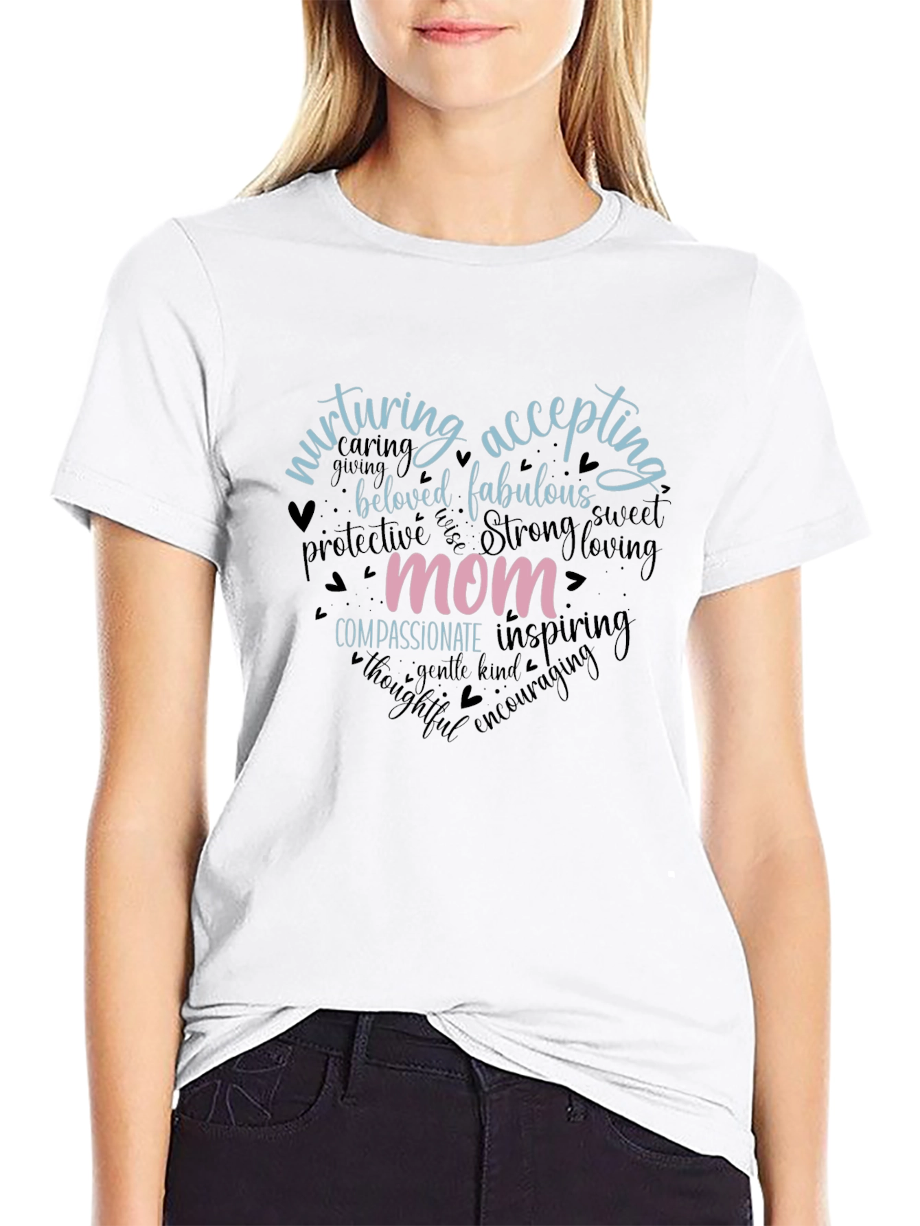 Nurturing Mom Graphic Tee - Heart Design