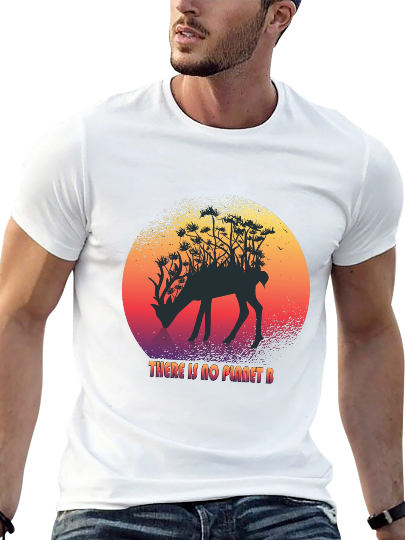 Planet B Deer Graphic T-Shirt