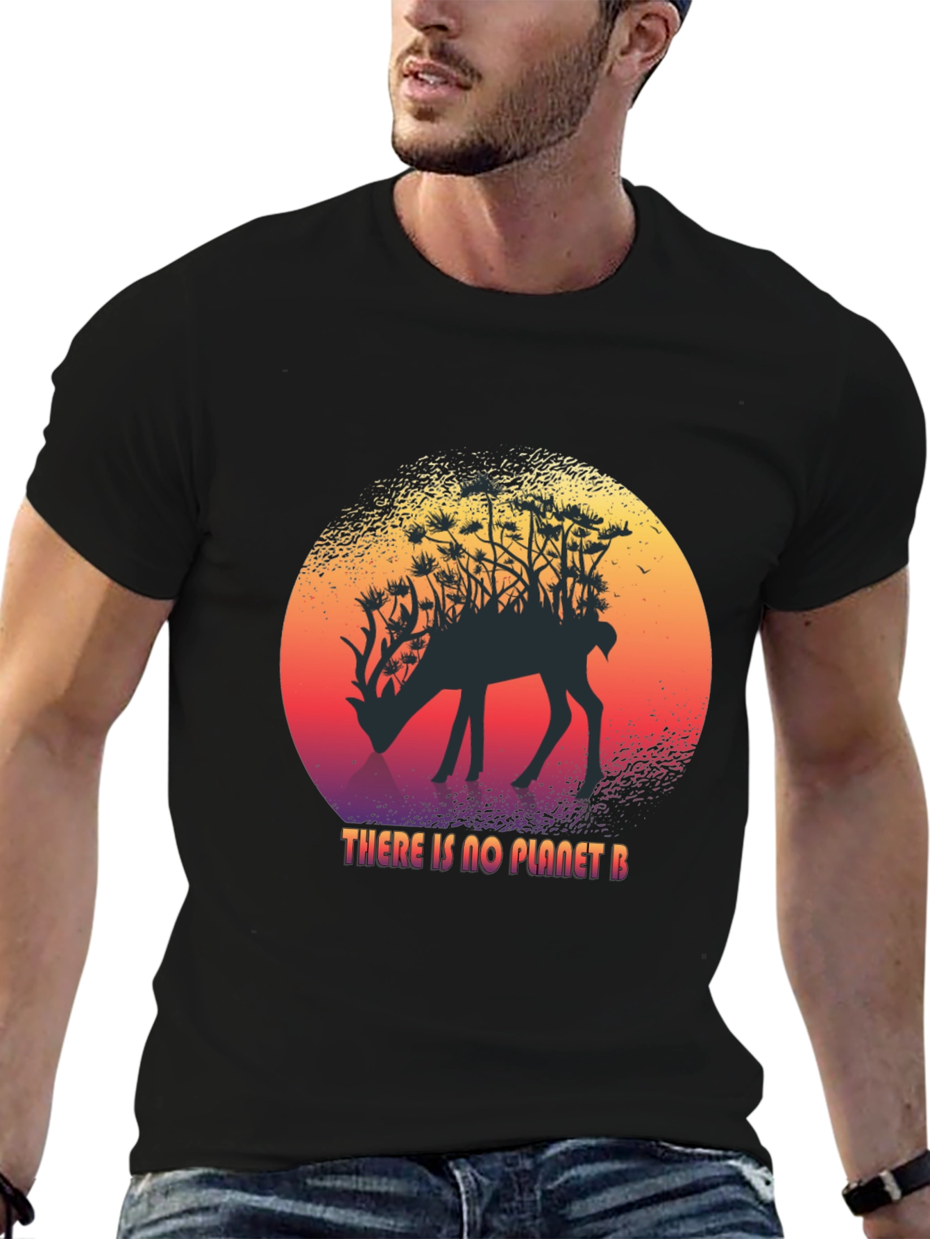 Planet B Deer Graphic T-Shirt