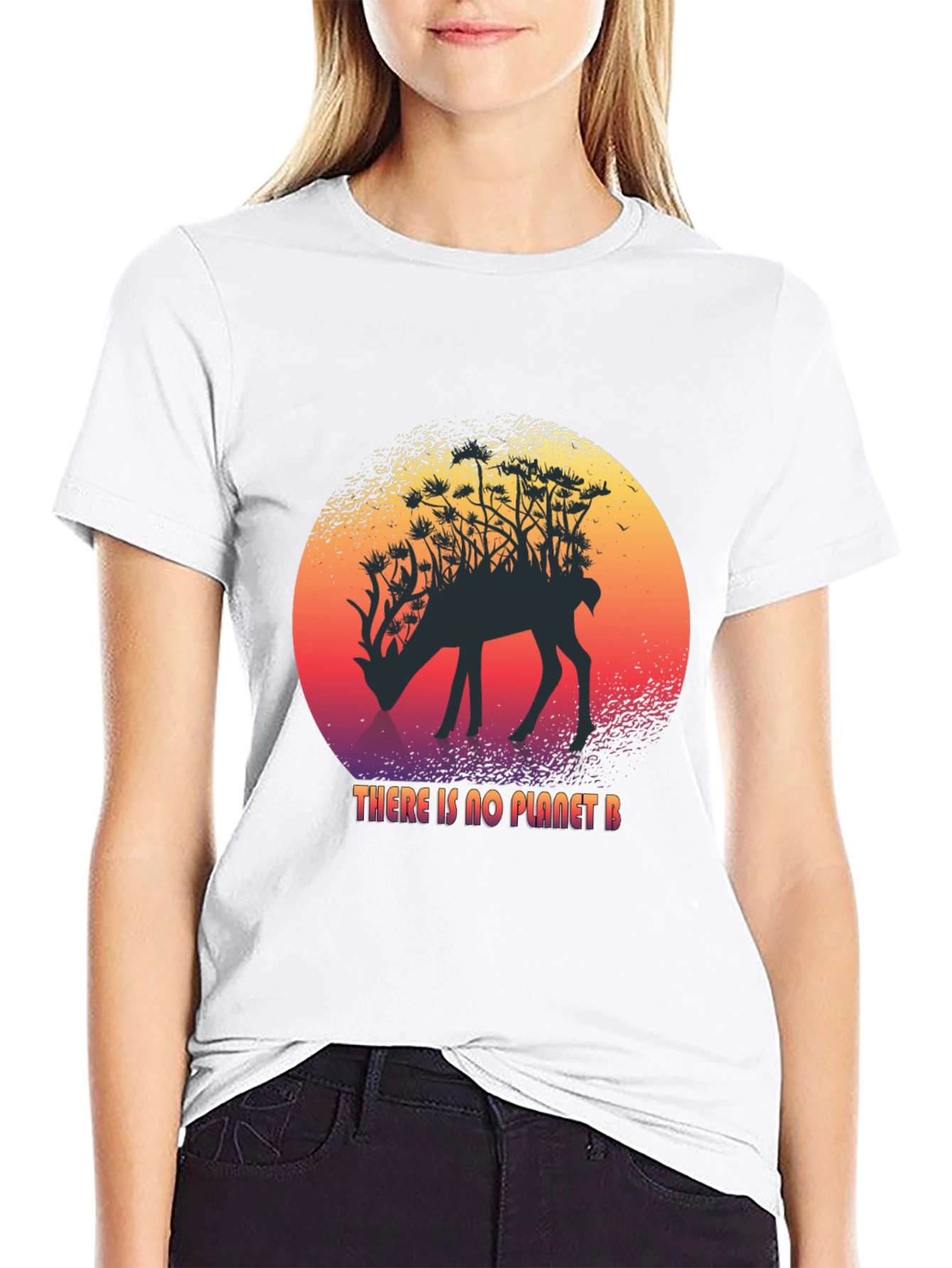 Planet B Deer Graphic T-Shirt