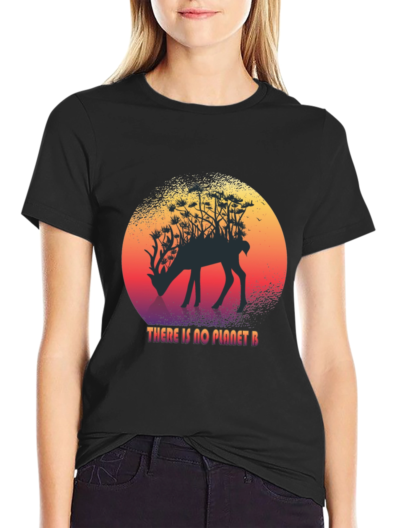 Planet B Deer Graphic T-Shirt