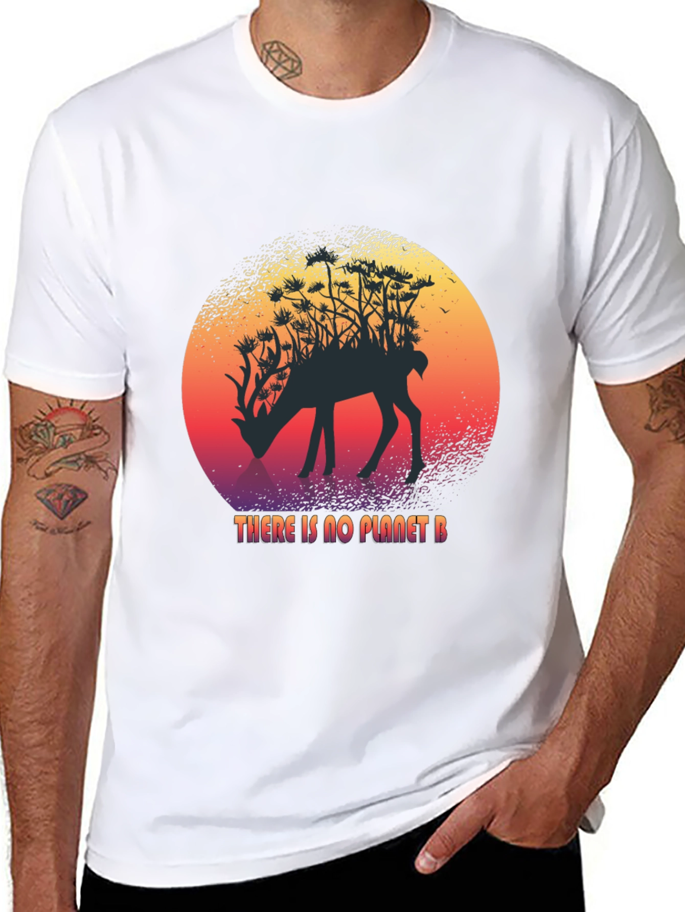 Planet B Deer Graphic T-Shirt