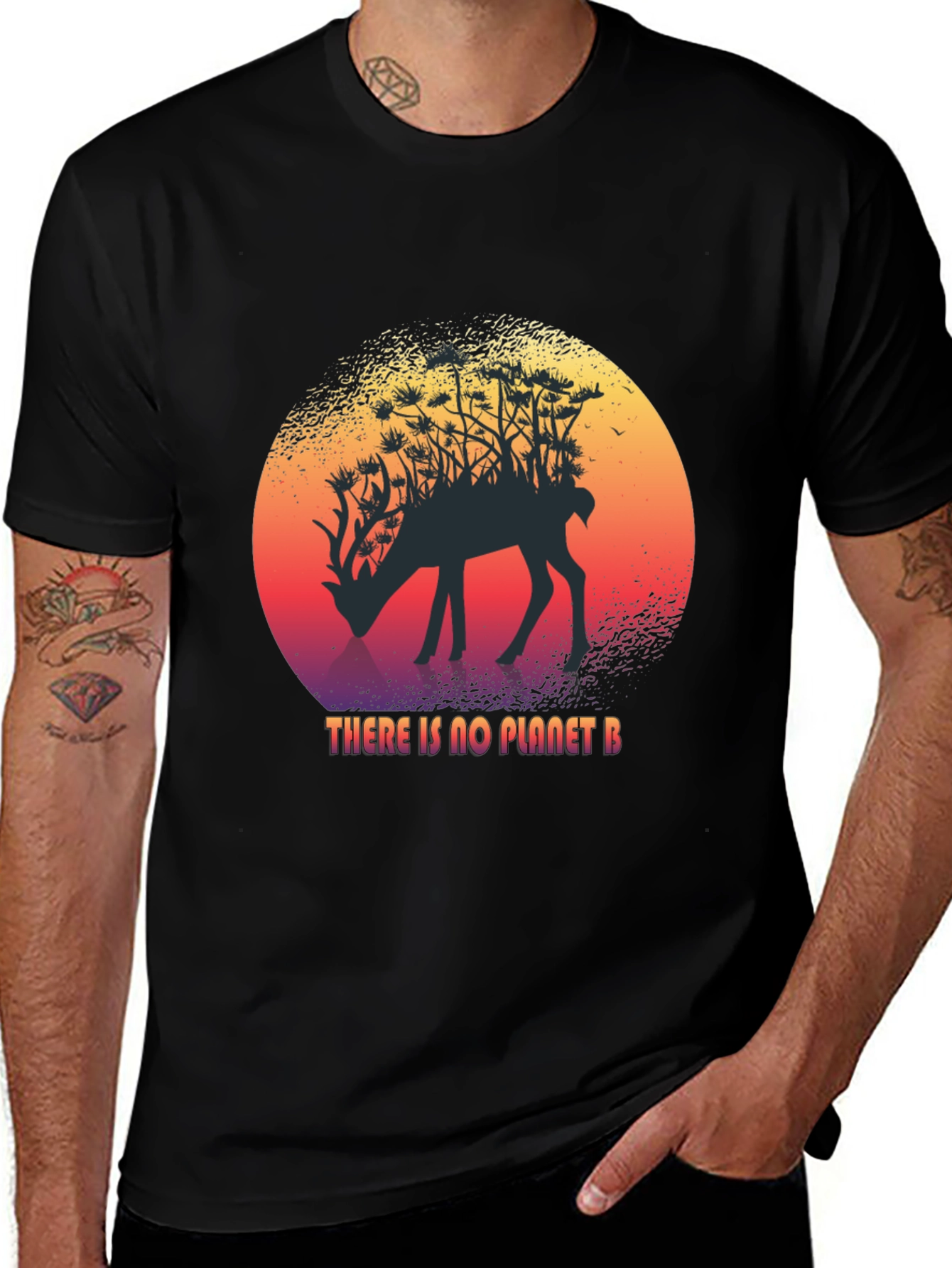 Planet B Deer Graphic T-Shirt
