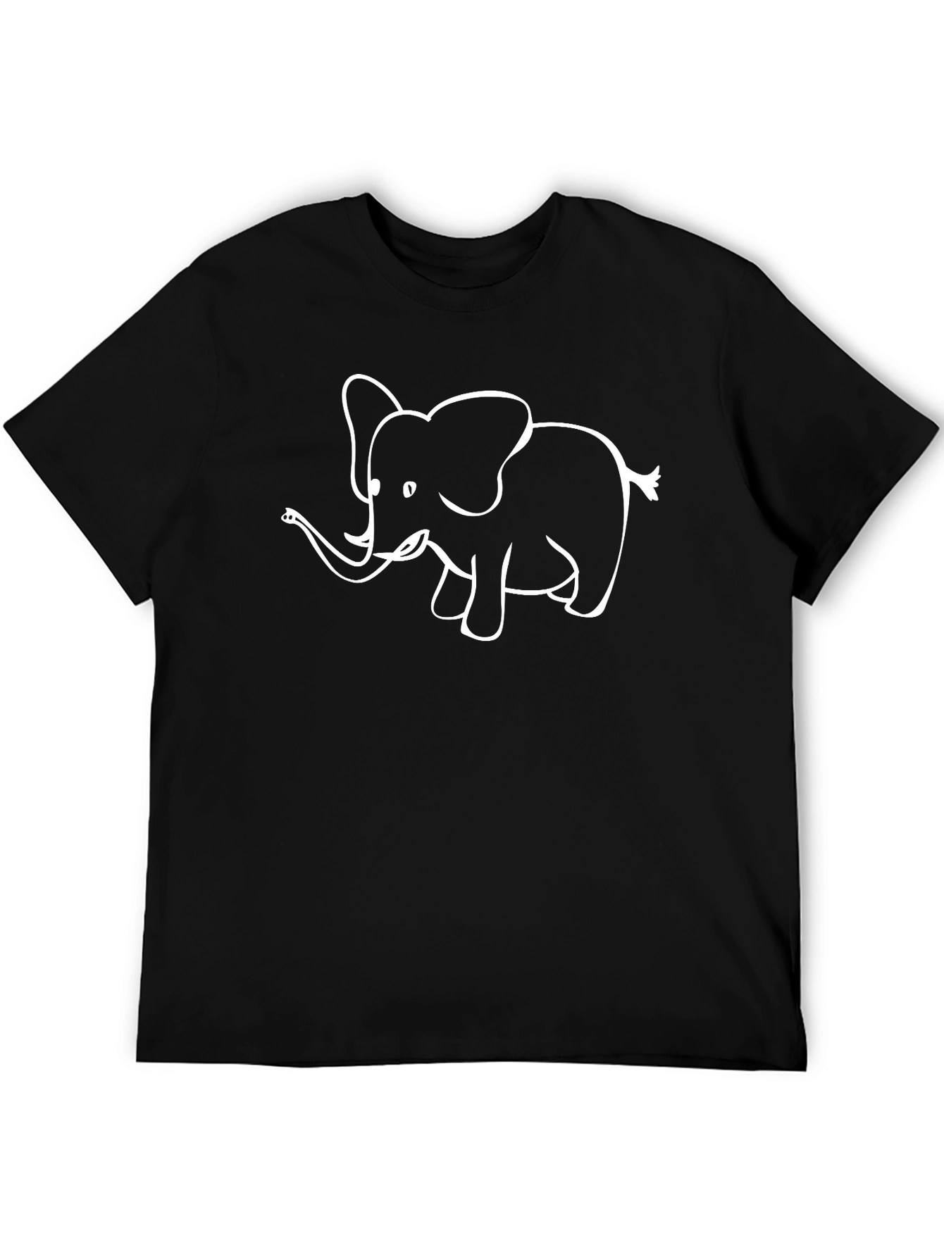 Elephant Graphic Tee - Black Cotton Comfort