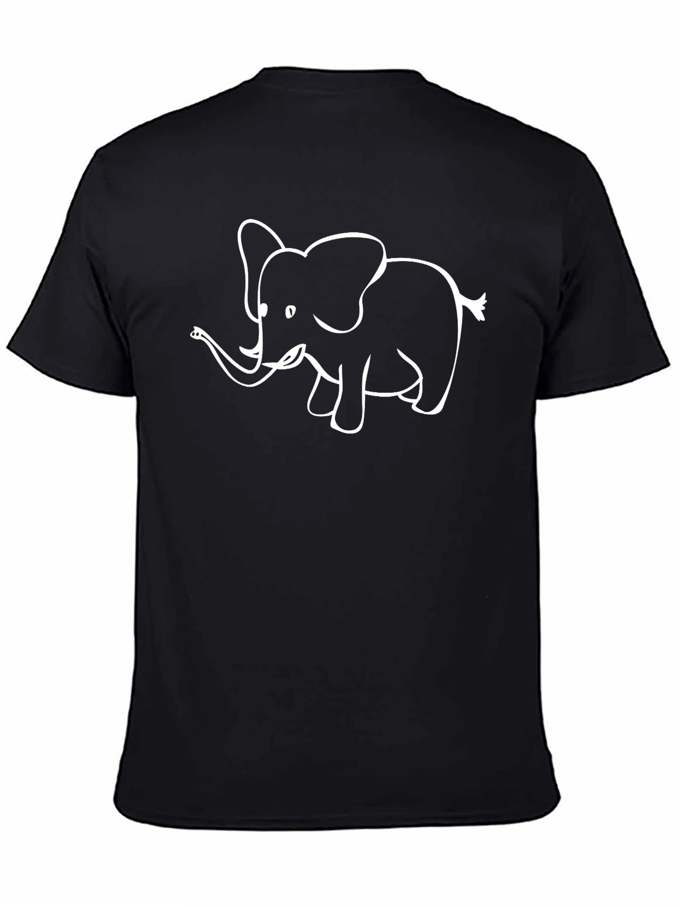 Elephant Graphic Tee - Black Cotton Comfort