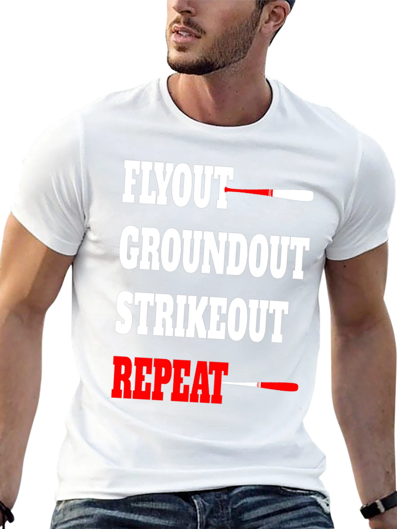 Baseball Flyout Repeat Graphic T-Shirt