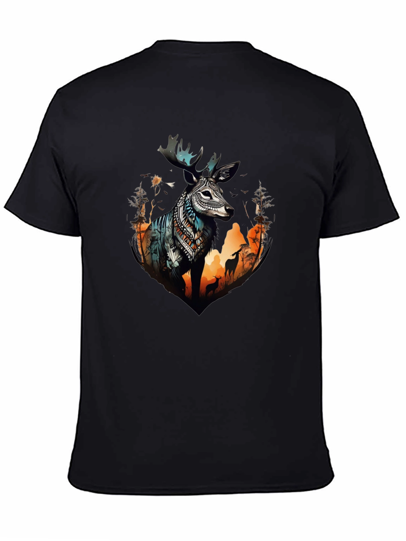 Deer Graphic Print Crew Neck Tee